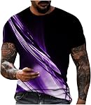 Tee-shirt à manches courtes Hipster pour hommes Gradient 3D Imprimer T Shirt Casual Crewneck Workout Shirts Soft Muscle Fit Tops