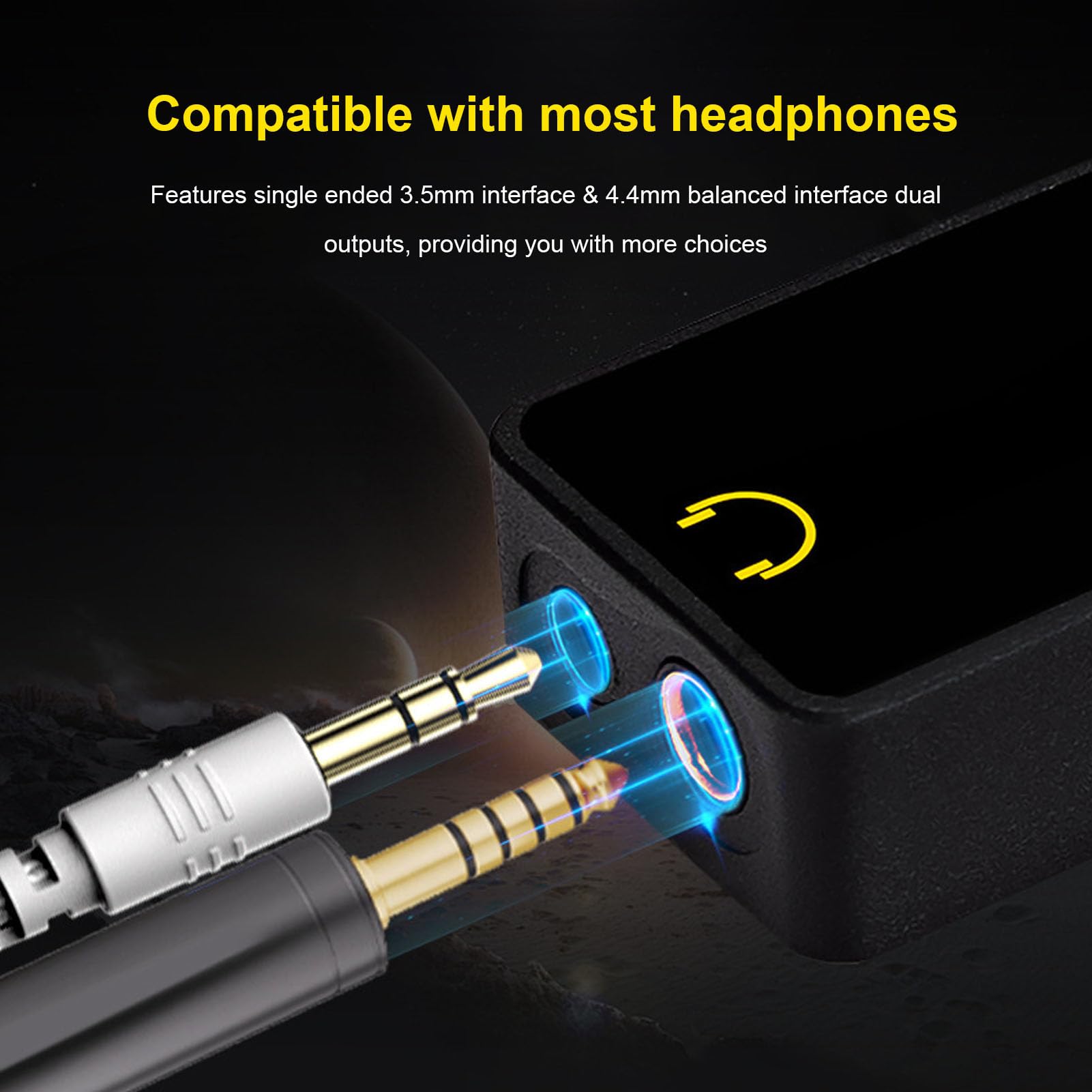 XUMIUZIY Przenośny Wzmacniacz Słuchawkowy USB C, Zbalansowane Wyjście | Dekoder HiFi, gniazdo 3,5 mm z pojedynczą końcówką, do telefonów, tabletów i laptopów