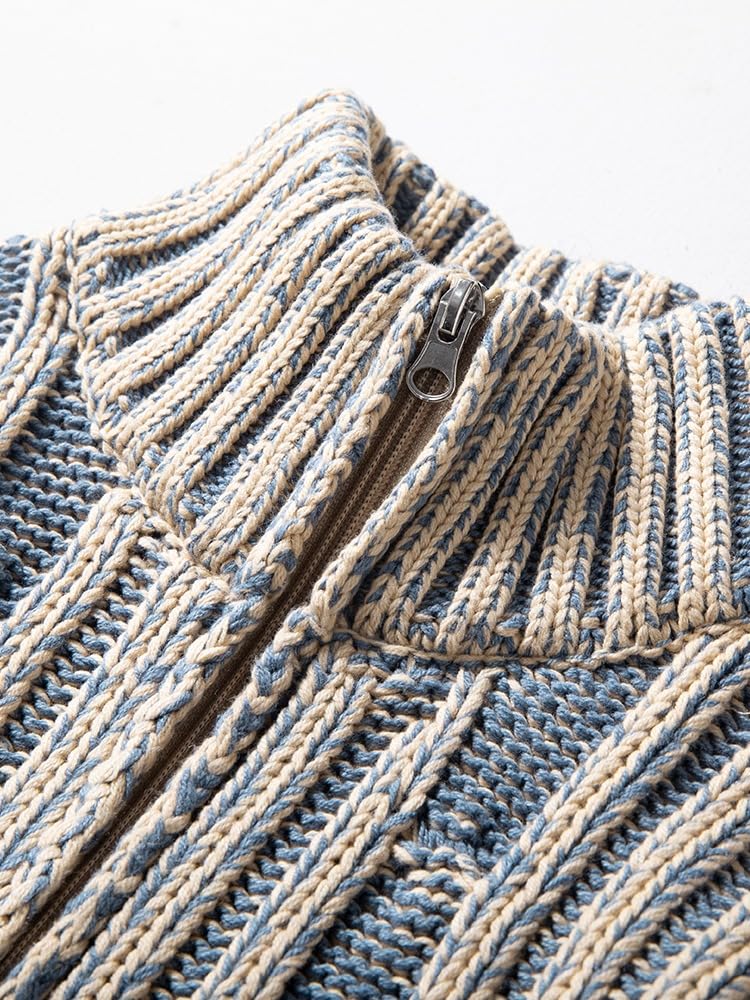 Męski sweter z dzianiny jesienno-zimowy ciepły luźny codzienny codzienny sweter z długim rękawem swetry płaszcze
