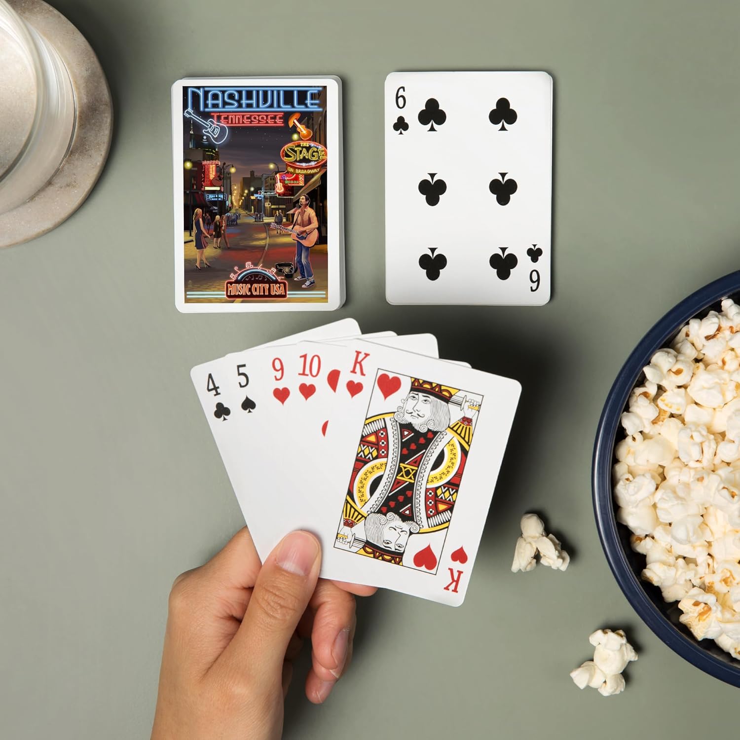 Lantern Press Nashville, Tennessee, Broadway at Night, 52 Playing Cards for Adults, Poker Size Card Deck