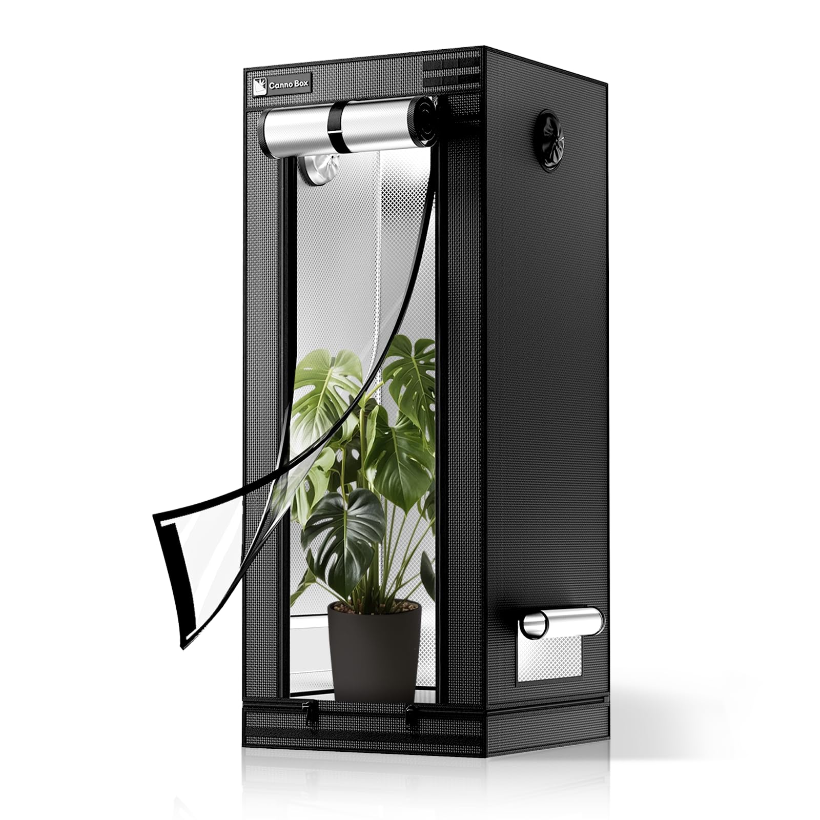 Cannobox Grow Tent 60 x 60 x 160 cm Pro Indoor Grow Tent Transparent Layer Design Grow Tent Plant Tent with Reflective Mylar 1680D Oxford Grow Tent for Hydroponics for Plant Growing