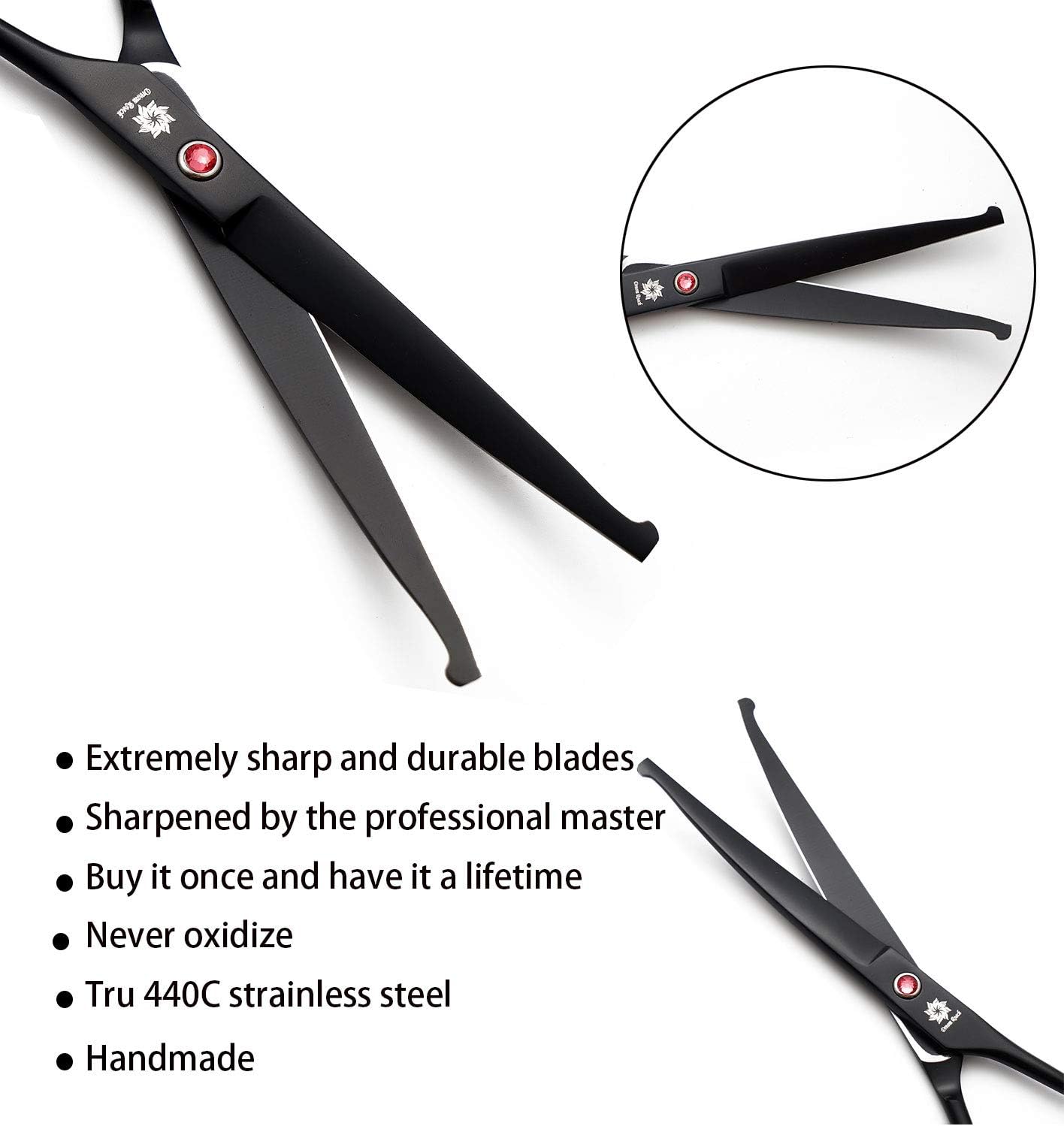 Dream Reach Professional Dog 7.0 Inches Grooming Kit, Cutting Curved Scissors, Thinning Shears, Comb - Image 4