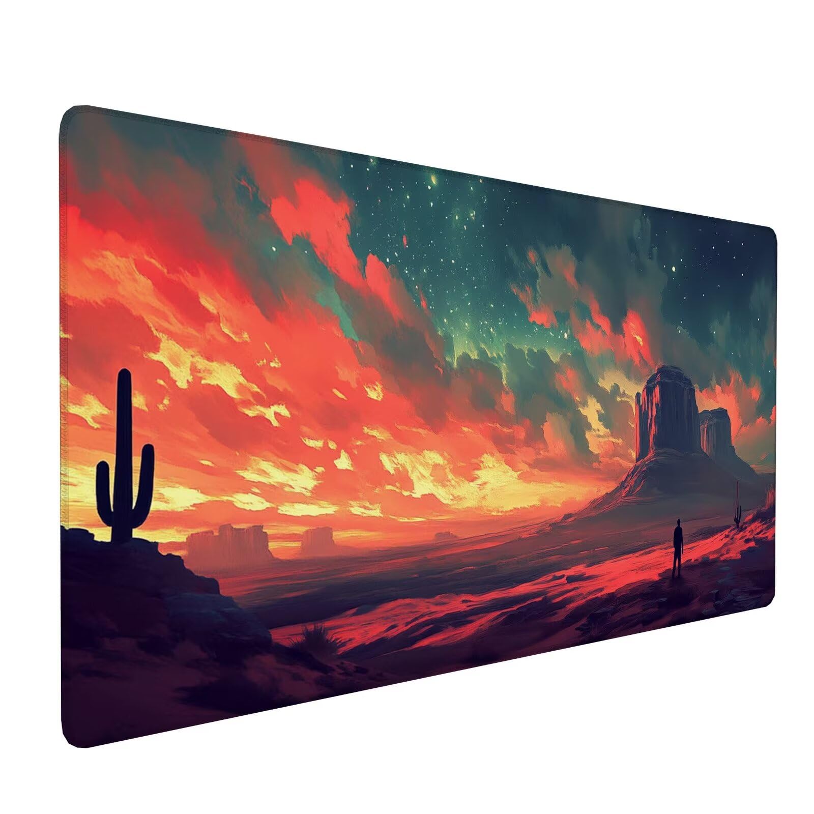 Duża podkładka pod mysz, kolor pomarańczowy, 1200 x 600 x 3 mm, podkładka pod mysz, pozioma, podkładka ochronna na biurko z antypoślizgową podstawą, podkładka pod klawiaturę, wodoodporna, miękka