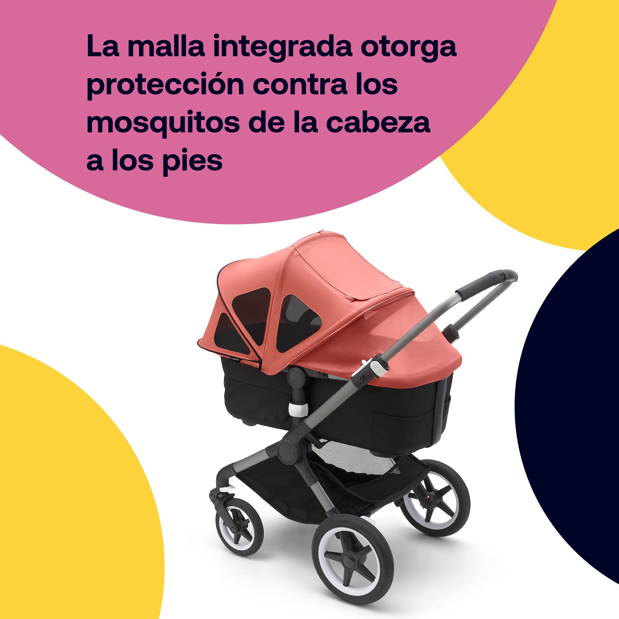 Bugaboo Capota ventilada Fox 3 y Cameleon (no compatible con Fox 5), extensible para una protección adicional y una protección solar óptima, repelente al agua, Sunrise Red