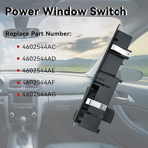 Miniatura 5 de Interruptor de ventana eléctrica, interruptor de bloqueo de puerta, lado del pasajero, compatible con Dodge Grand Caravan Chrysler Town & Country