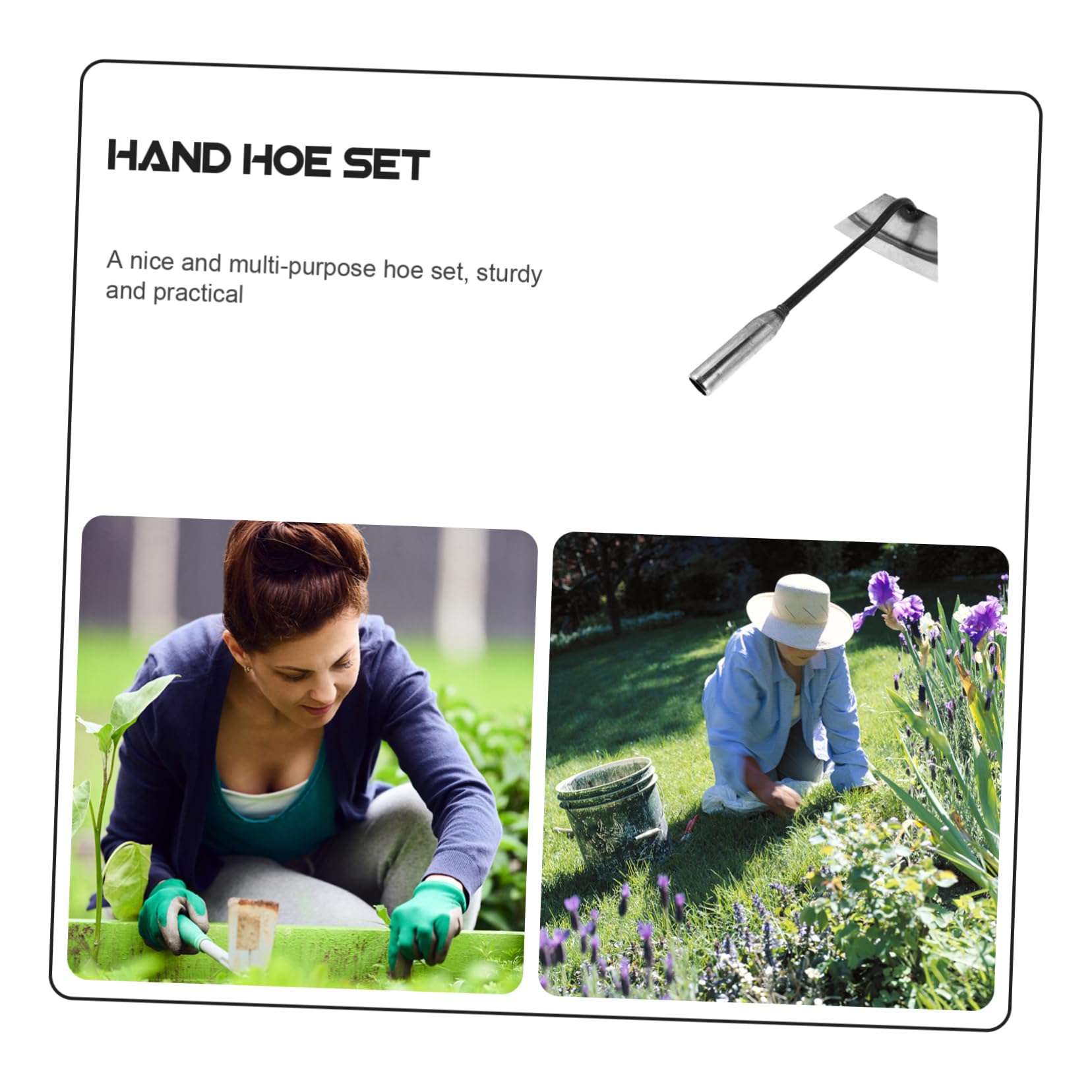 INOOMP 2 Pièces Houe à Main Manganèse Outil de Jardinage Durable pour Désherber Jardins