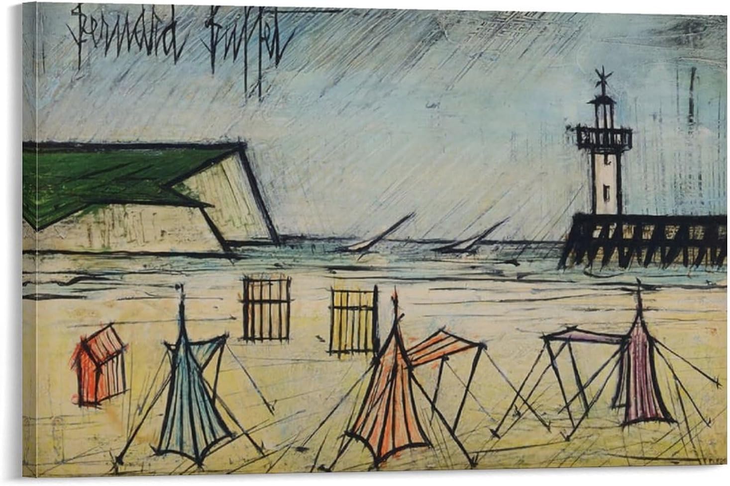 Bernard Buffetベルナール・ビュフェ《浜辺のテント》ポスター