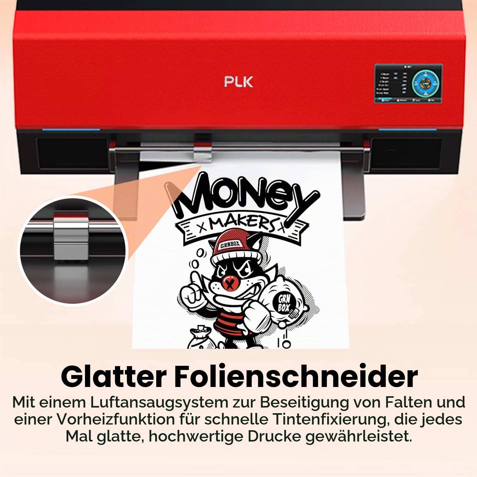 PLK DTF DRUCKER A3,DTF Printer a3,XP600-Drucker, doppelte Geschwindigkeit im Vergleich zu L1800/L805, 4,5-Zoll-Touchscreen, automatische Reinigung, duales Weißtintensystem