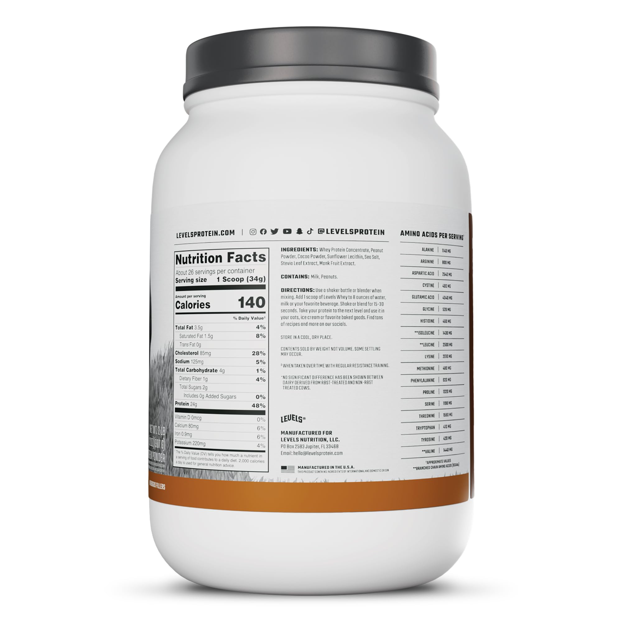 Levels Whey Protein Powder, No Artificials, Chocolate Peanut Butter, 2LB — Amazon image 8