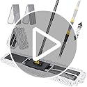 Myiosus Bodenwischer, Wischmopp, 90cm Breit Flachmopp mit 154cm Edelstahlgriff, 360° Drehgelenk, Industrieller Großer Wischer Boden for Hardwood, Marble, Haus- 2 Mikrofaser Pads & 1 Baumwolle Pad – Bild 8
