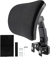 Vista 1 de Silla de oficina, reposacabezas y soporte para la cabeza, cojín de malla para reposacabezas de malla, marco de malla negra, ángulo de altura