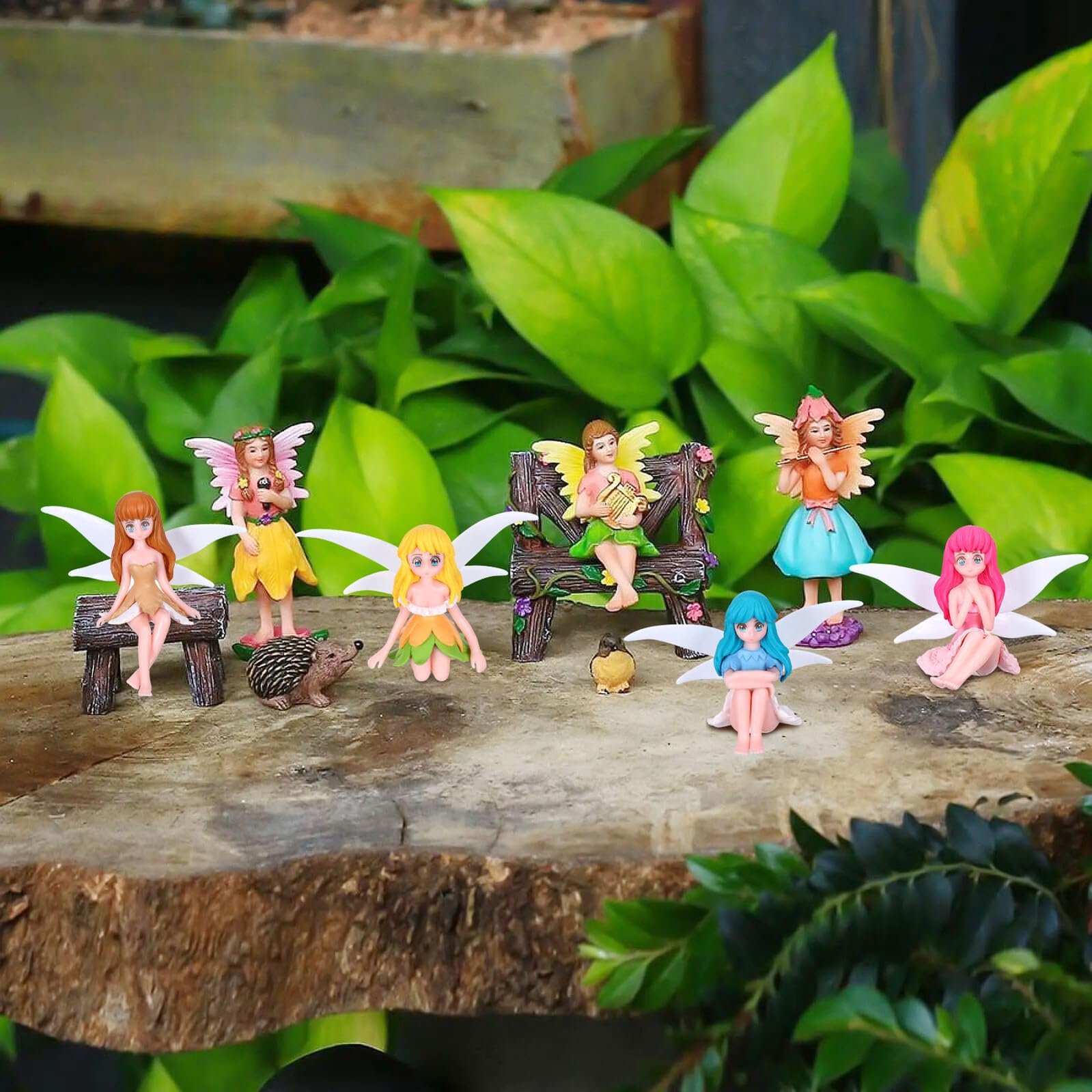 SUPVOX 20 Pezzi Decorazioni Fatate in Miniatura 4 Pezzi, Statuette Bonsai Ornamentali Floreali, Piccoli Ornamenti per Micro Paesaggi da Giardino, Regalo per e Appassionati di Decorazioni