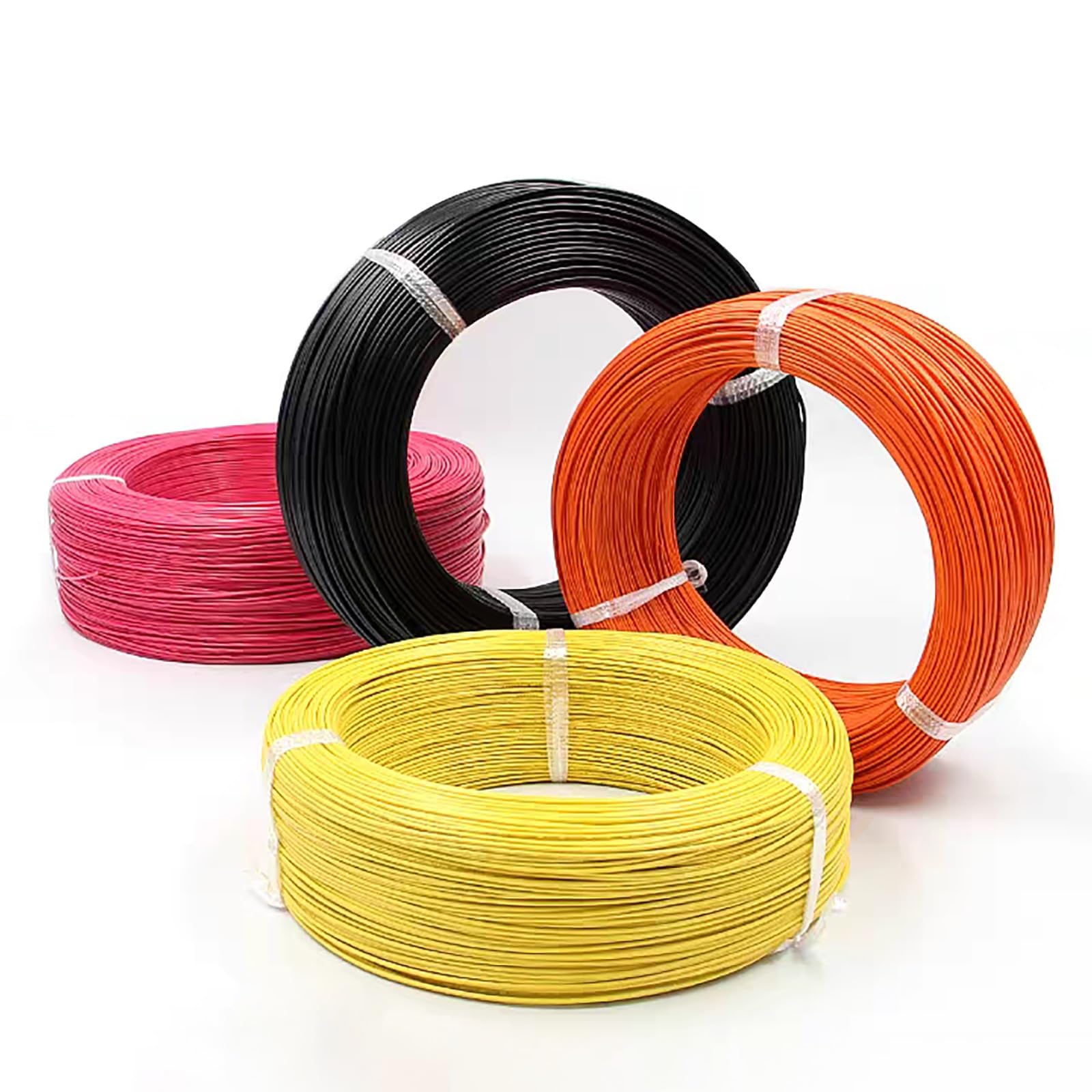 Alambre eléctrico de alta temperatura Calor, Cable de silicona cobre estañado HV HT 1 núcleo, certificado UL, 12-30 AWG, 320 pies con cinta aislante(16AWG)