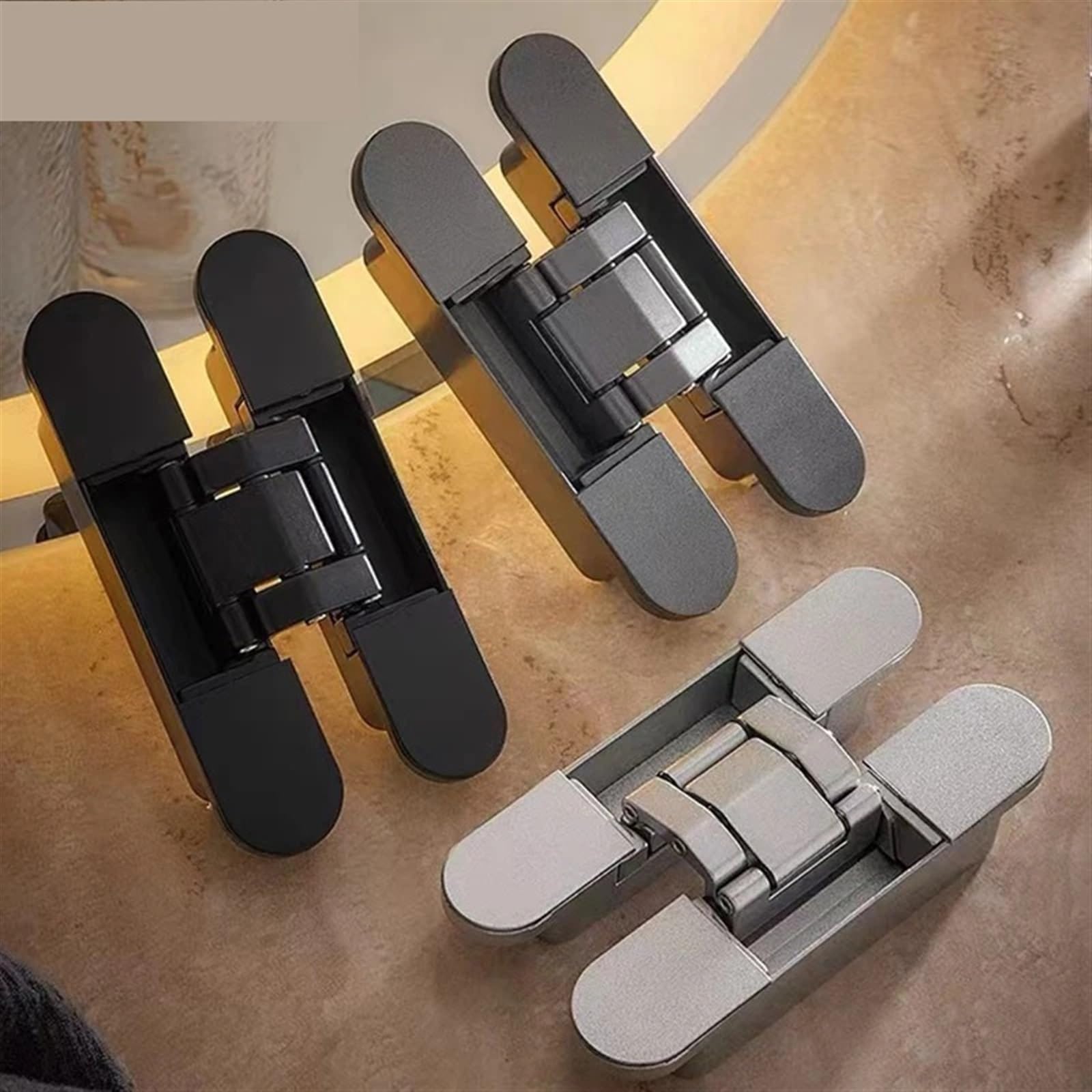 Cerniere Per Ante Cucina Cerniera for porta invisibile for segreta for nascosta regolabile 3D for con apertura esterna per Ante Cucina(Black)