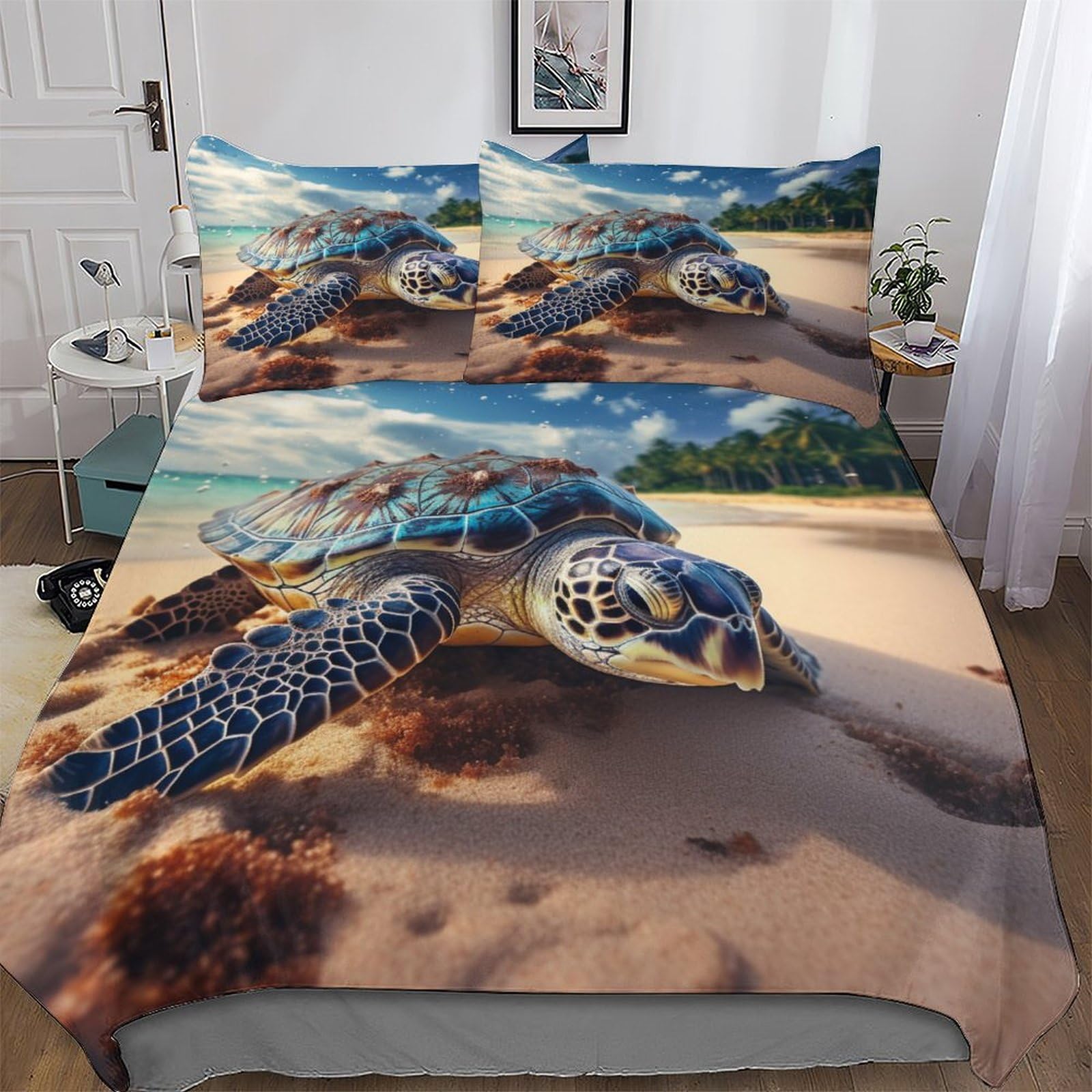 Housse de couette anti-acarien 220x240cm microfibre lit double