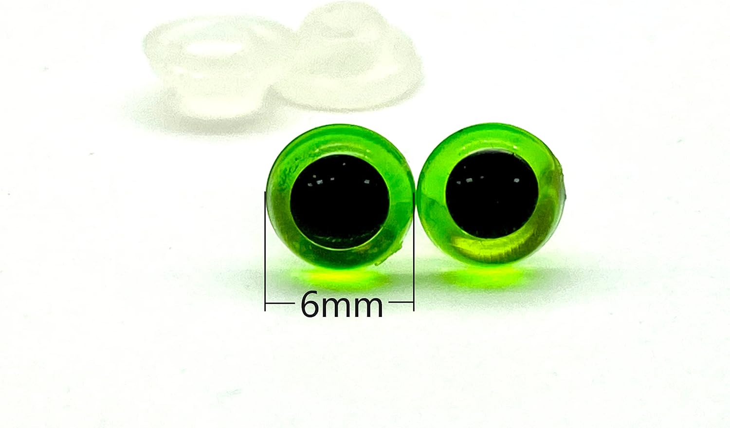 Plastic Safety Eyes with washers 1/4" / 6mm 28 pcs Light Green EB47
