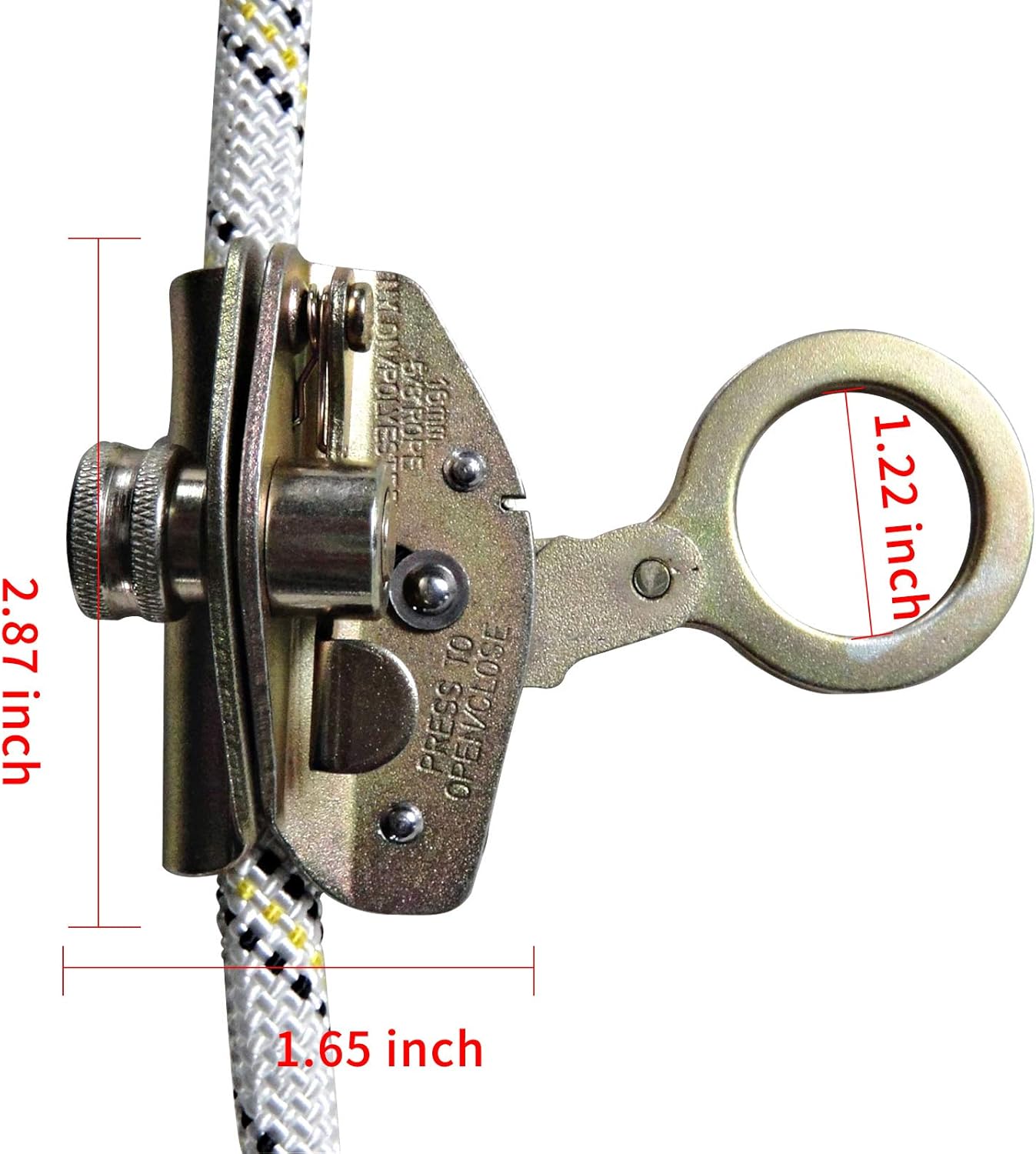 Rope Grab Ascender Fall Protection Riser Fits 0.55 to 0.63 in(14 to 16mm) for Rocking Climbing Tree Arborist Mountaineering Caving，Mountaineering Gear