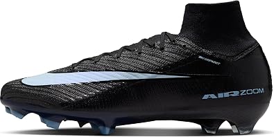 Nike Mercurial Superfly 10 Elite Firm-Ground High-Top Soccer Cleats Black/Ice Blue Size 8.5