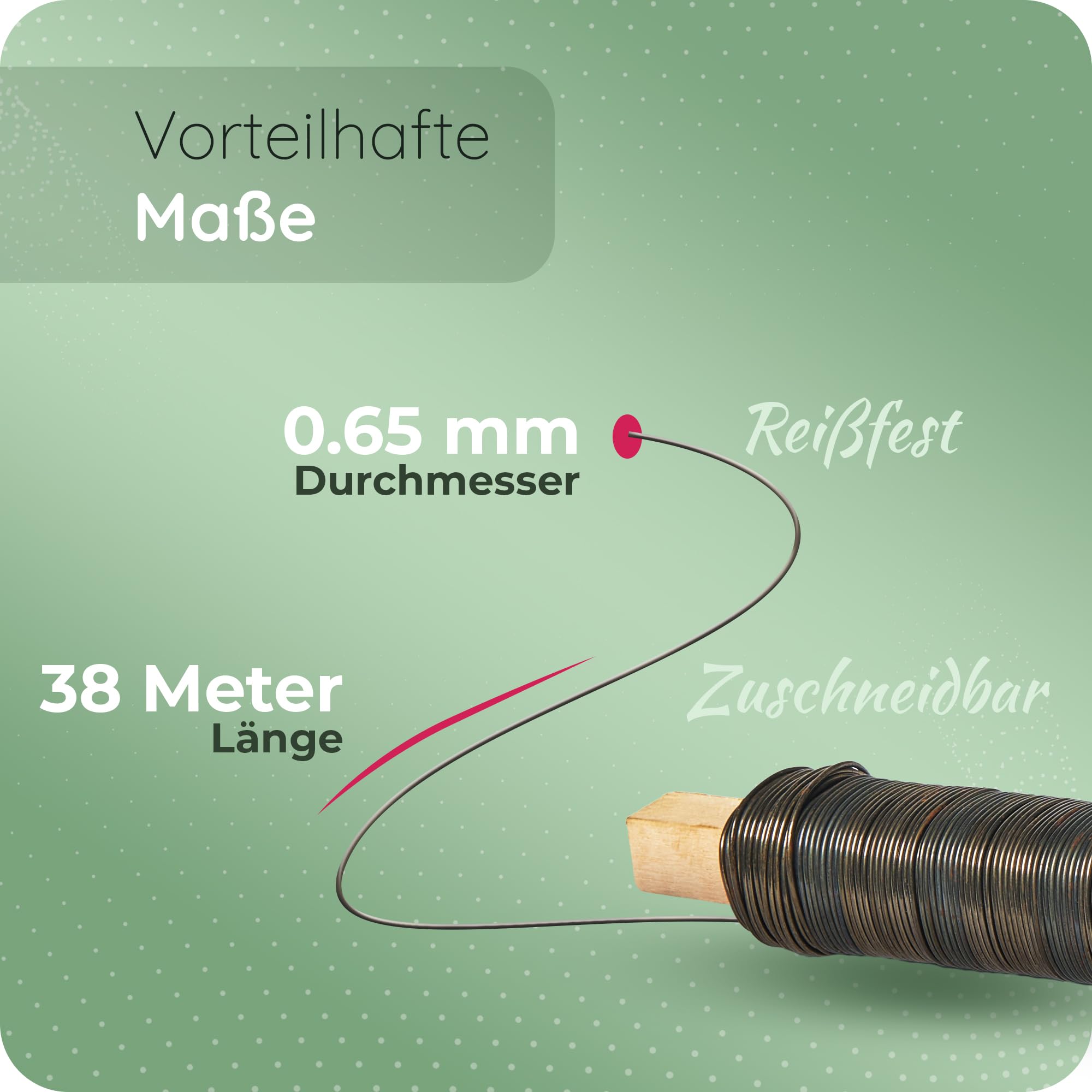 Novatool 50 x drut owijany I rozgrzany I 0,65 mm I drut do majsterkowania I drut do majsterkowania drut do majsterkowania drut do kwiatów drut do wiązania drut giętki drut skręcany ze stali nierdzewnej igły do kwiatów
