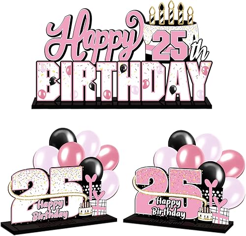 Miniatura 201 de LINGTEER Juego de centros de mesa de acrílico azul con texto en inglés «Happy 100th Birthday» – Decoración de regalo de fiesta de cumpleaños número