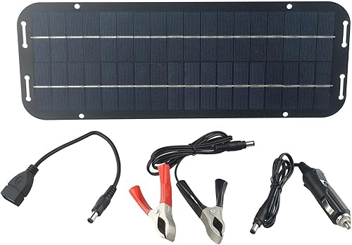 Panel solar monocristalino de 60 W, cargador de batería de goteo de 12 V con IP65 impermeable para automóvil, caravana, furgoneta y barco, incluye