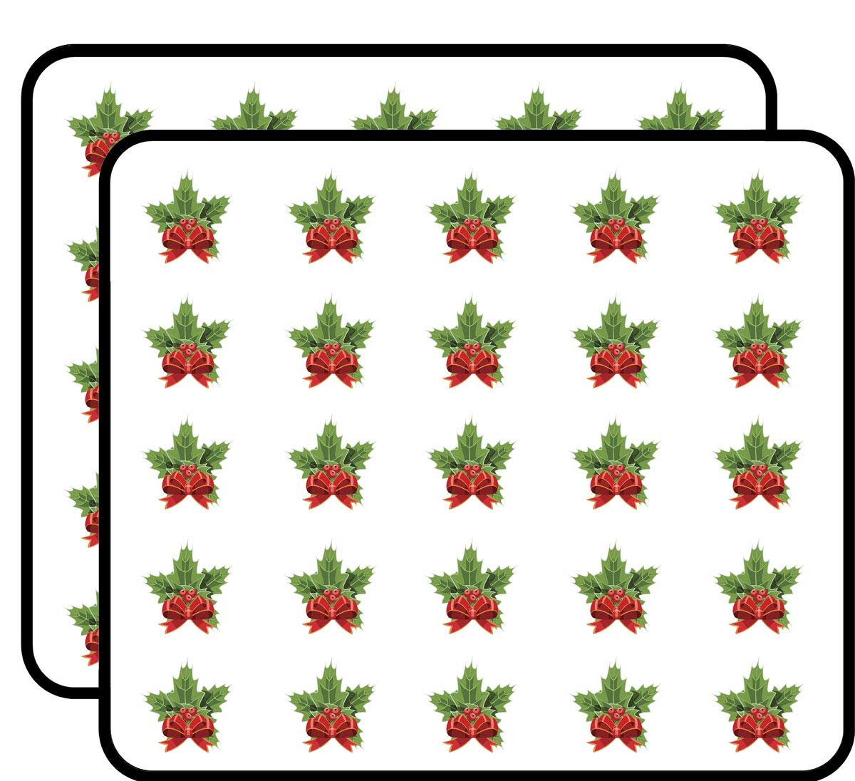 Amazon.com: 50 PCs Cute Simple Christmas Holiday Holly Bunch Cartoon 1 ...