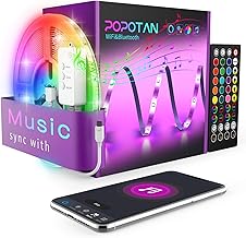 Popotan Alexa LED Lights 10m Smart Bluetooth WiFi App Control LED Strip Lights Works with Alexa and Google Assistant Music Sync RGB Color Changing Lights for Bedroom Home Party Wedding Wall Decoration