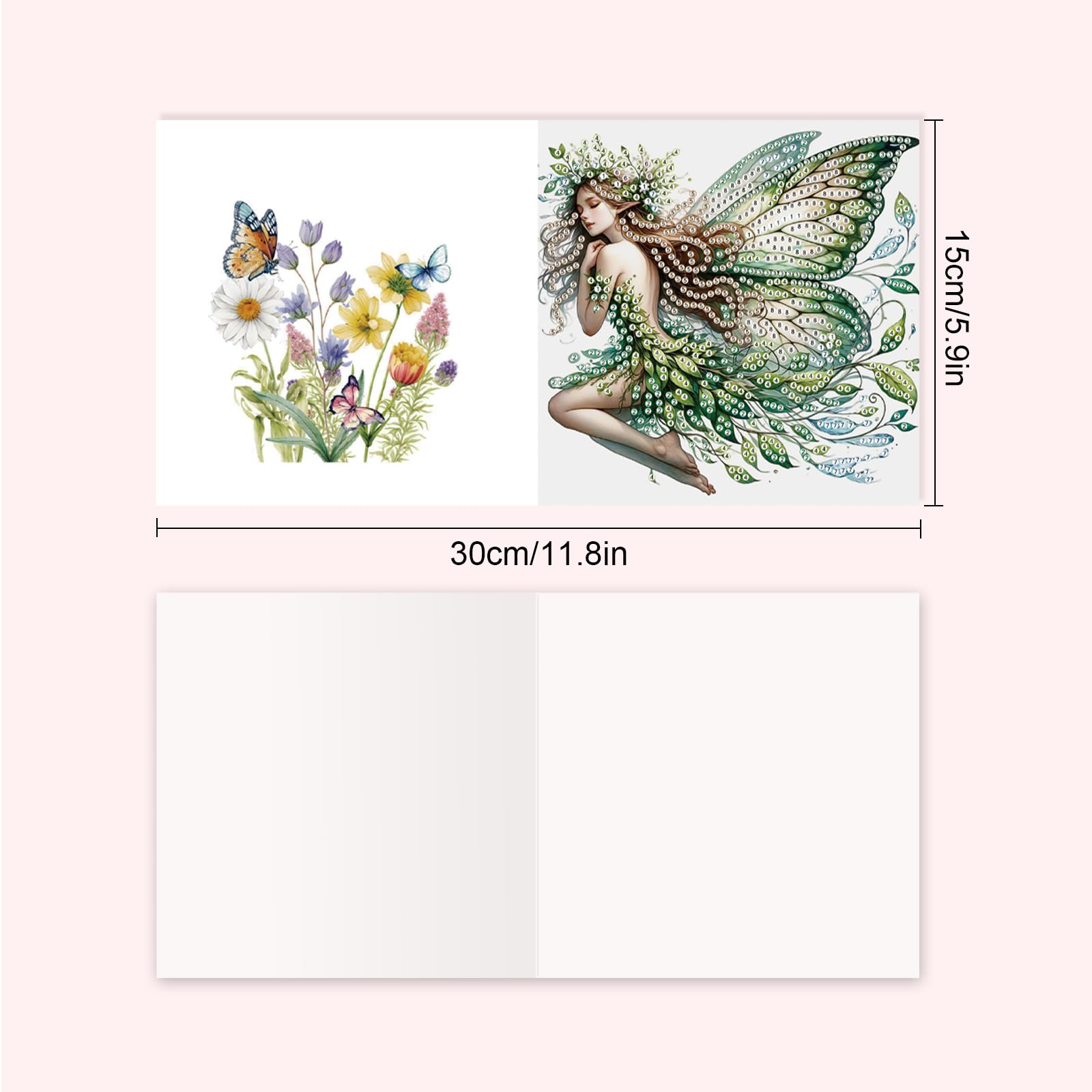 DCIDBEI Lot De 8 Peinture Diamant Cartes D'anniversaire DIY Cartes De Vœux Pour Cartes De Félicitations Cartes Pliantes Peinture Par Numéros Cartes Meilleurs Vœux Pour La Famille Panda Papillon Fée