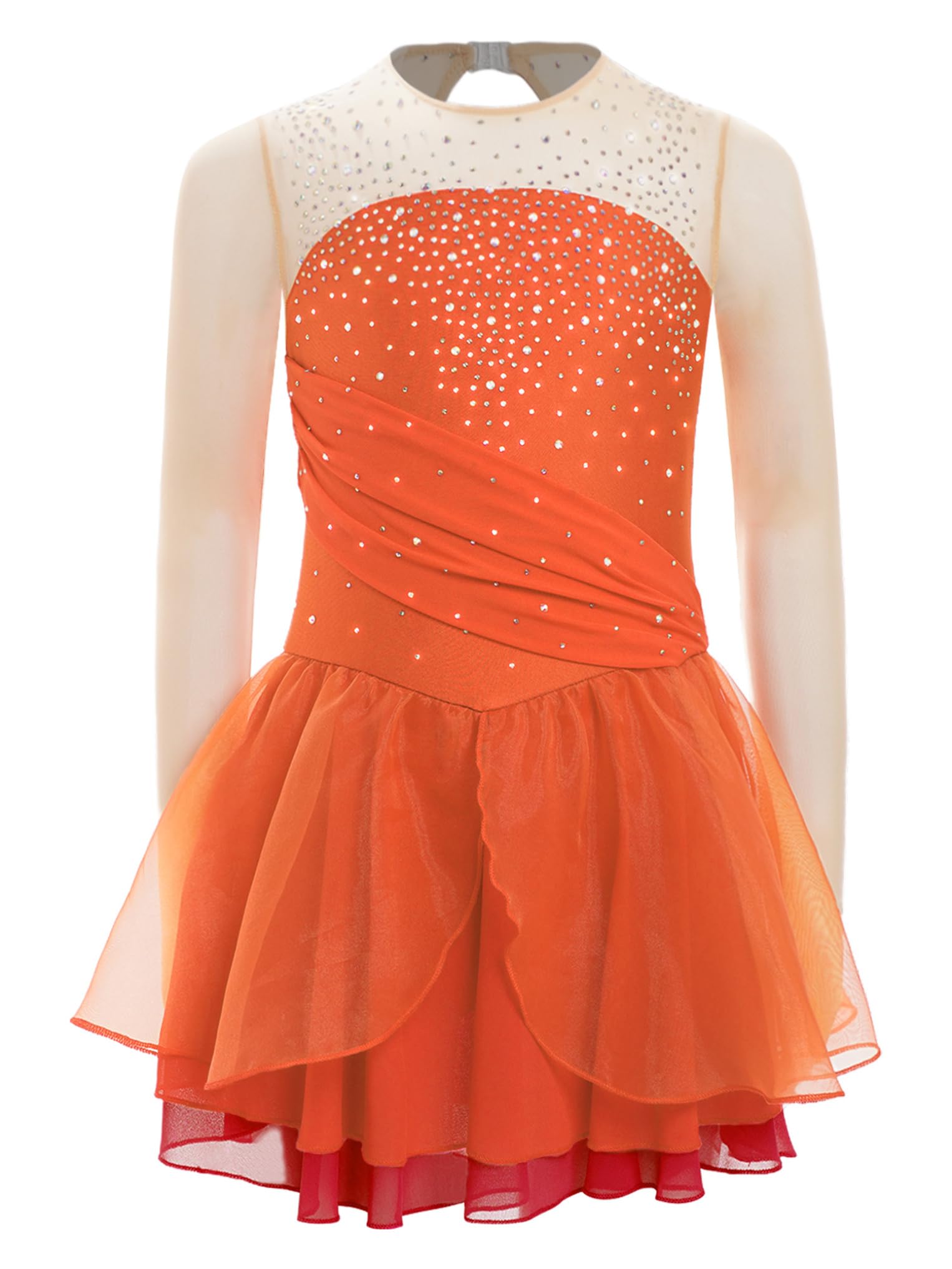 Oyolan Justaucorps Robe Patinage Artistique Fille Enfant Leotard Ballet Body Gymnastique Compétition Costume Spectacle