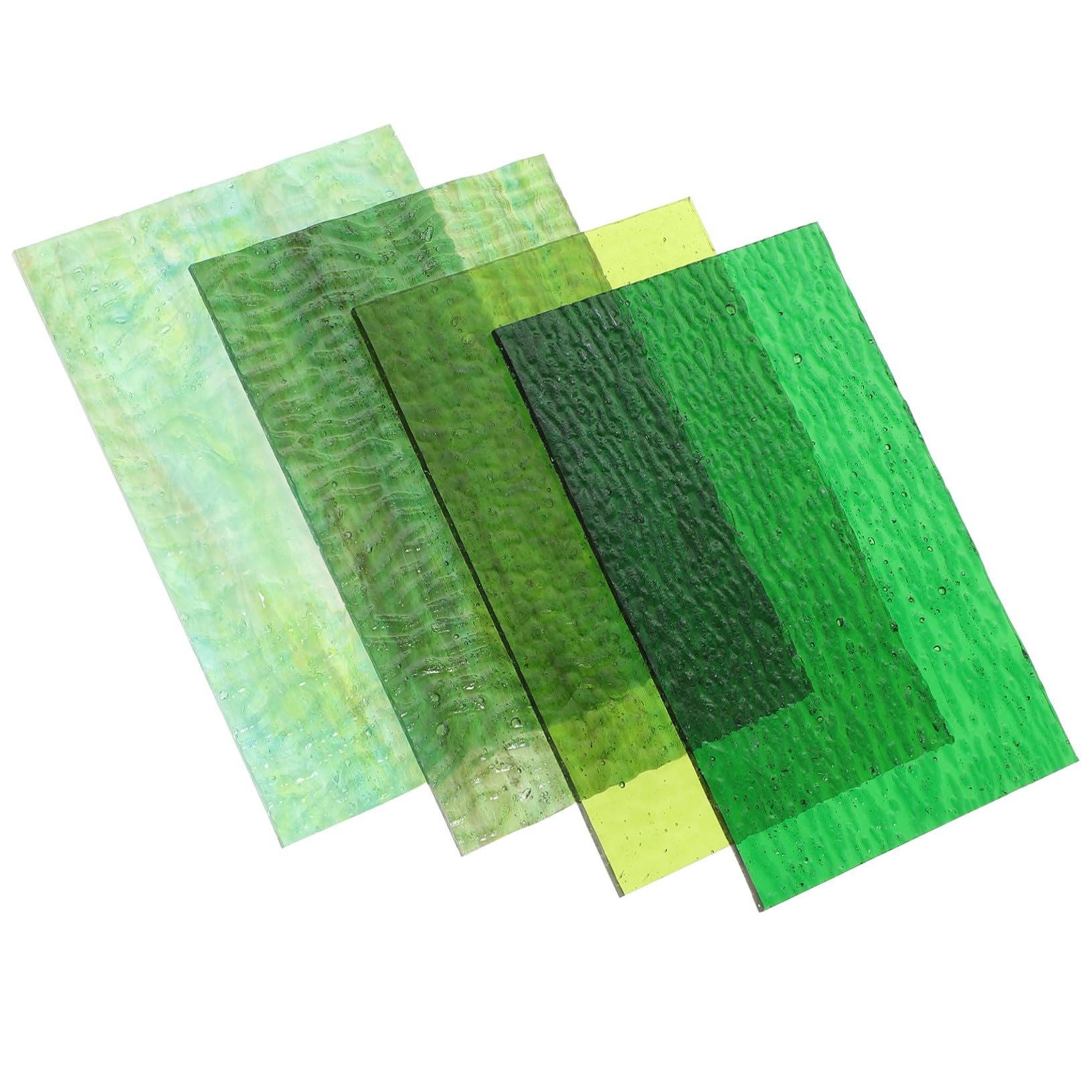4 Pezzi Lastre Vetro Colorate per Mosaico Fai da Te Effetto Onde e Iridescente, Facili da Incastonare per Decorazioni Artistiche e Progetti Creativi