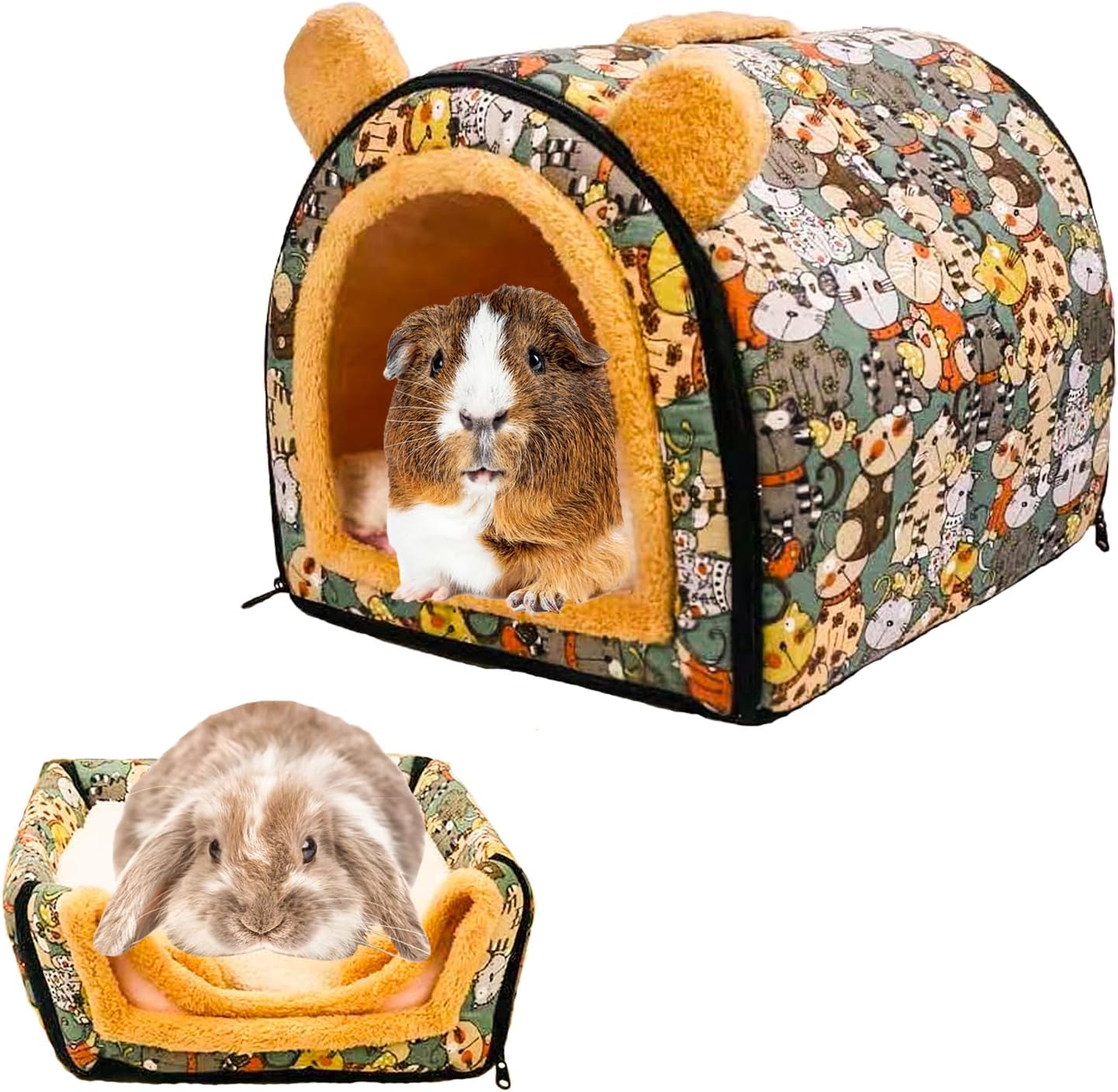 Grddaef Extra Large Rabbit Bed House，Warm & Soft Bunny Hideout Hut Cave for Rabbit Bunny Guinea Pig Hamster Squirrel Chinchilla