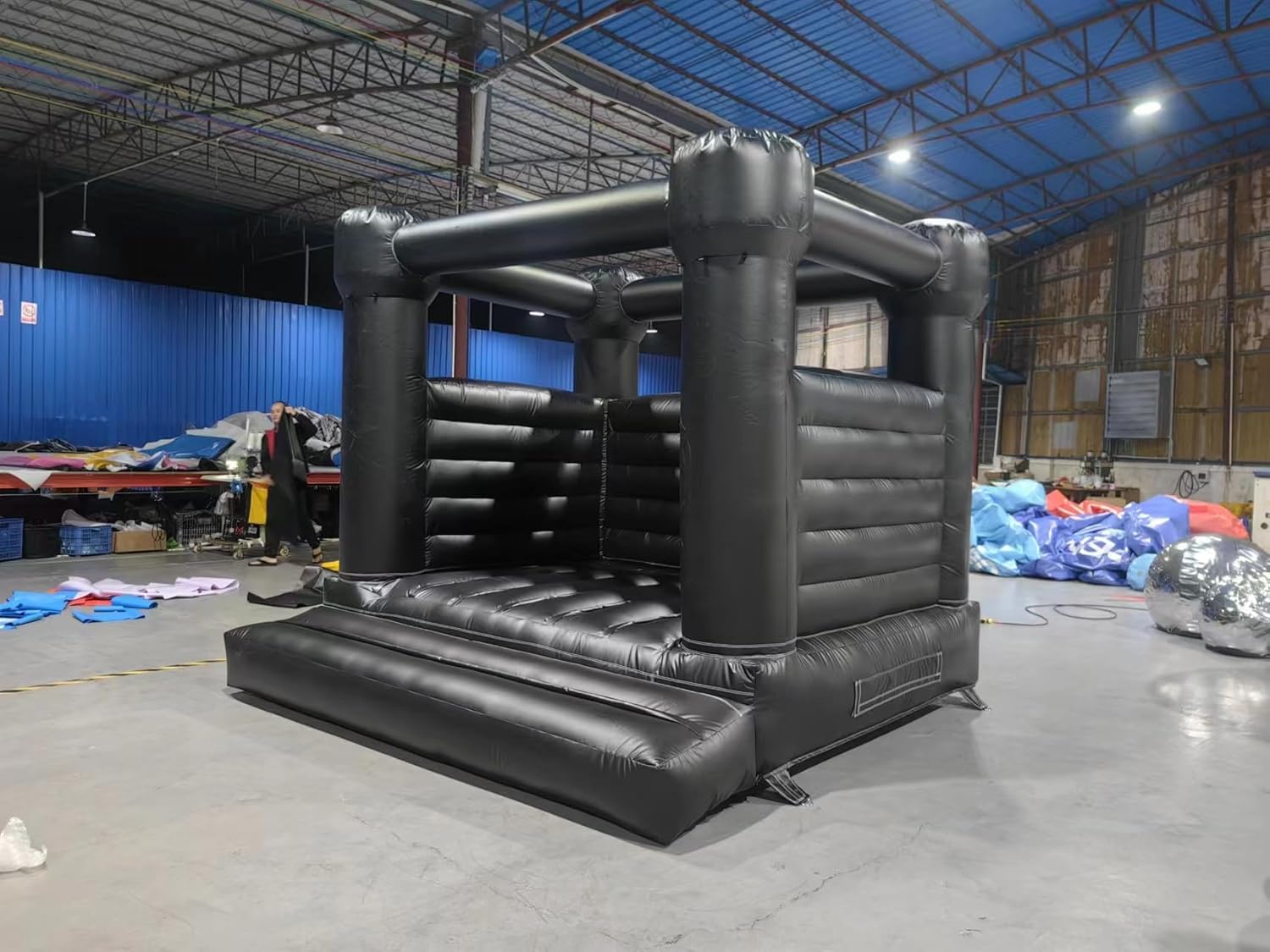 10FT Black Bounce House Castle, Commercial PVC Inflatable Jumping Castle with Air Blower, Suitable for Wedding,Birthday,Parties Decorations, Adult,Kids (10x10x8FT)