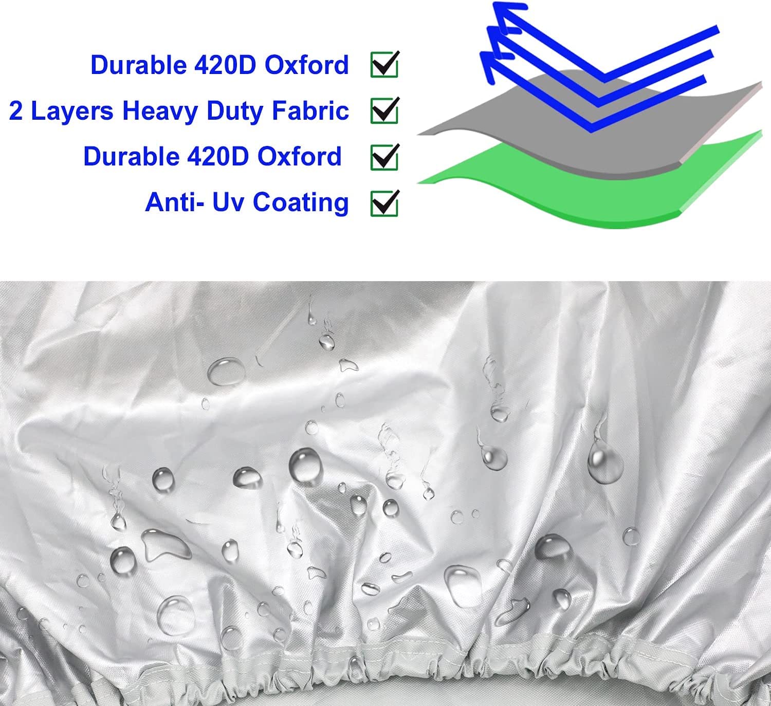 Schleuder Universal Kajak Abdeckung,Wasserdicht und UV-beständig, UV-Schutz Kajak-Kanu-Abdeckung wasserdichte, Staubschutzschild für Kanu-Boot,420D Oxford
