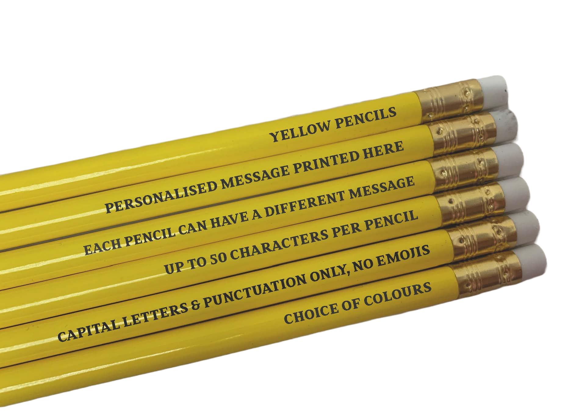 Personalised Pencils - Choice of Colours and Quantities (Yellow, 12 Pencils) โ image 1