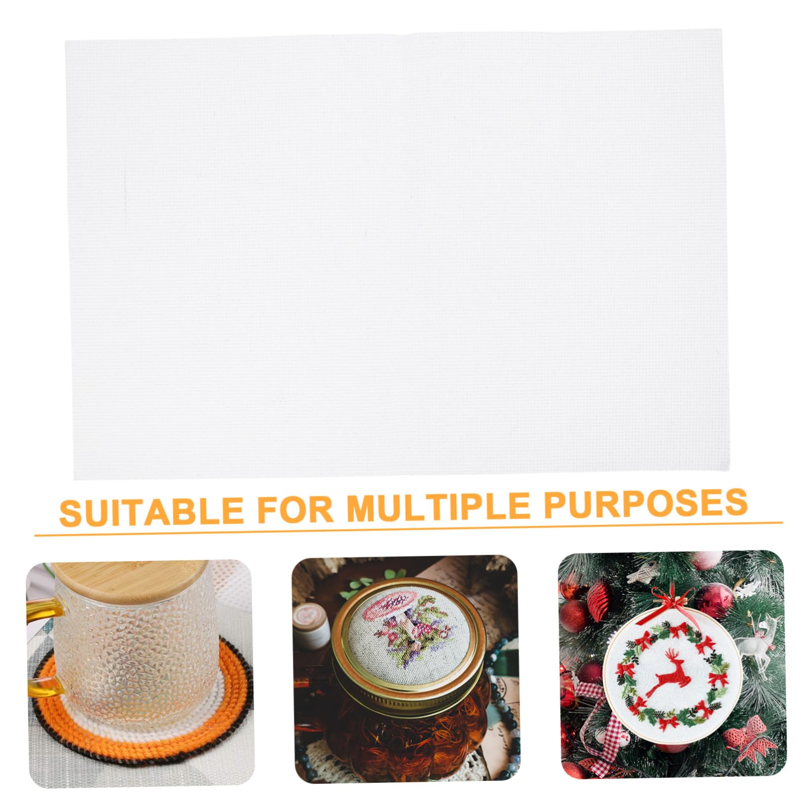 AUTSUPPL Cotton Cross Stitch Fabric 11 Count 12x18 Inches 4 Pieces Embroidery Needles Decor Decorative Fabric