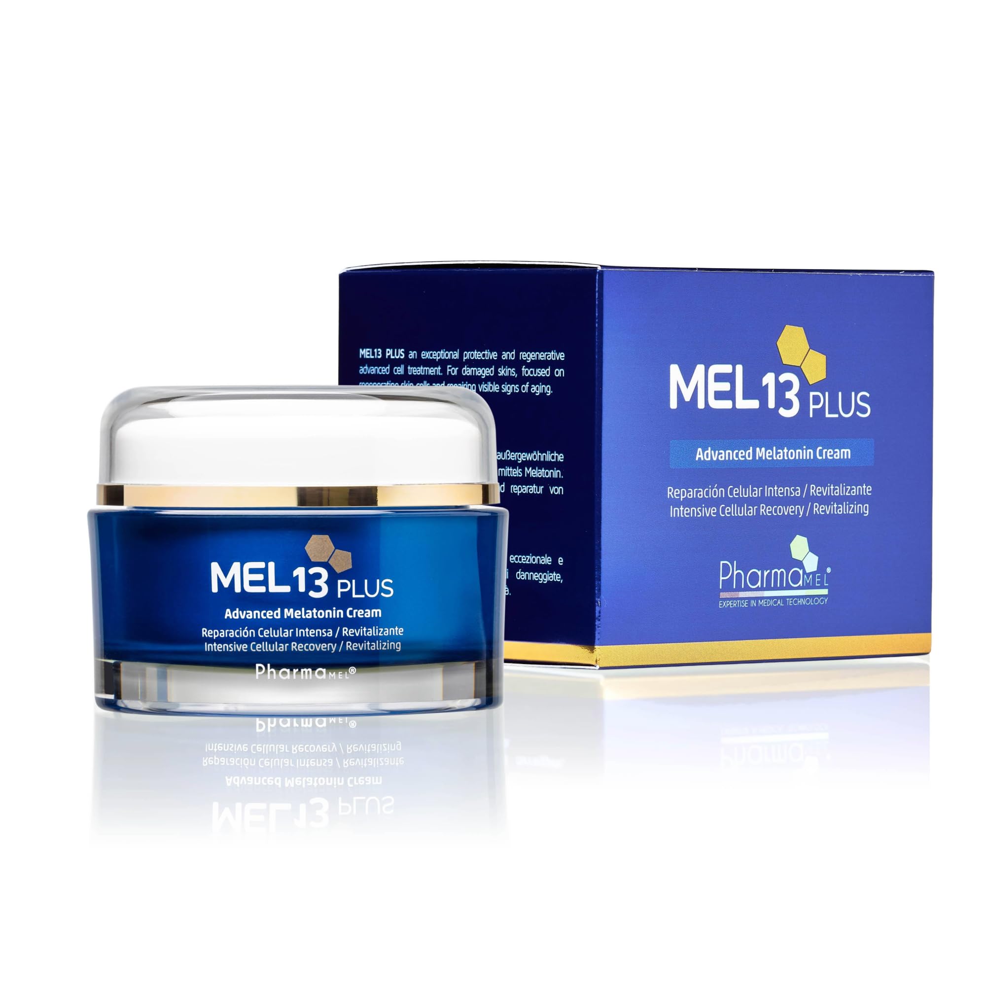 Pack MEL 13 Esencial | Crema Hidratante y Antiedad, Contorno de ojos antiarrugas, Serum facial | Con melatonina, Ácido Hialurónico y coenzima Q10