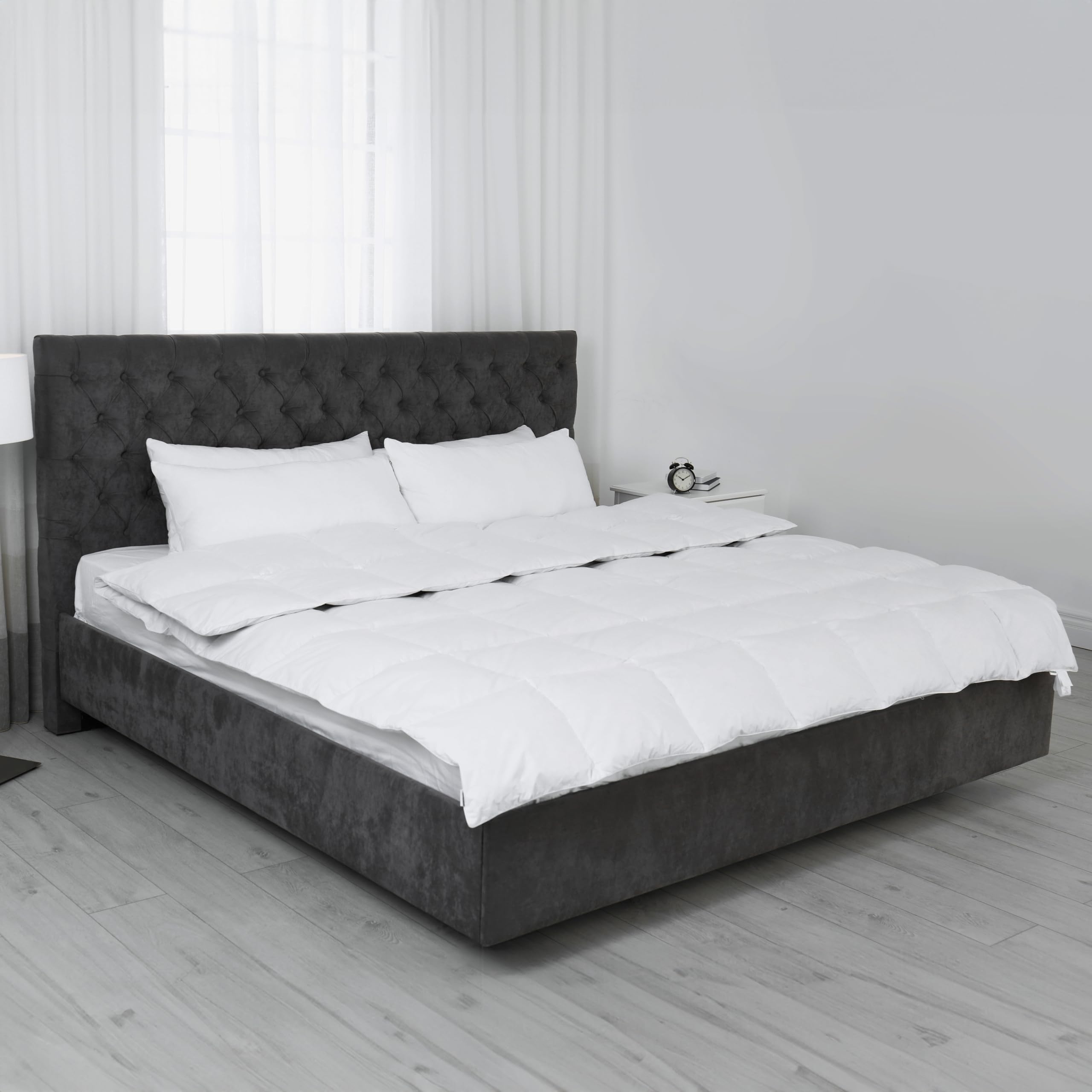 Slumberjack Duvet Insert Twin - Premium Peached Breathable Fabric, Soft & Cozy, Made in USA, Hypoallergenic, Box-Quilt Construction, Machine Washable, Corner Loops