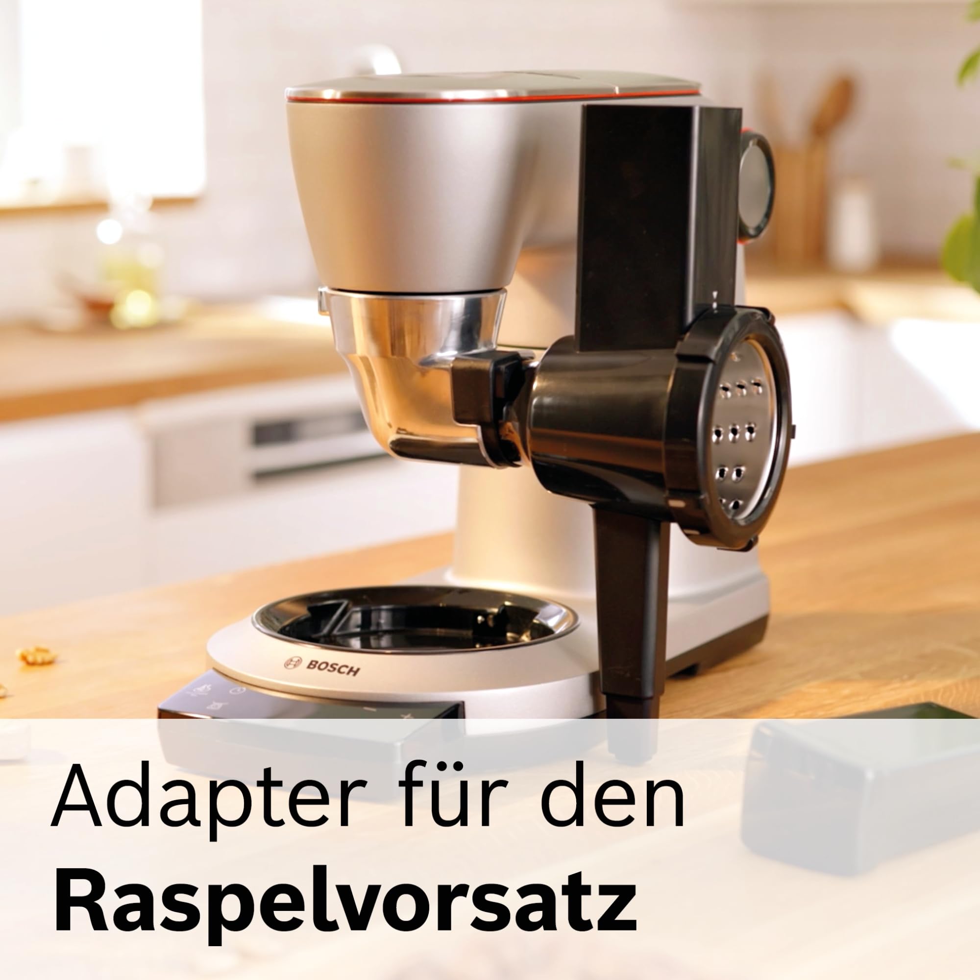 Bosch Adapter MUZ9AD1, Zubehör für Küchenmaschine OptiMUM, für Fleischwolf, Raspel und Nudelwalzen, einfache Montage