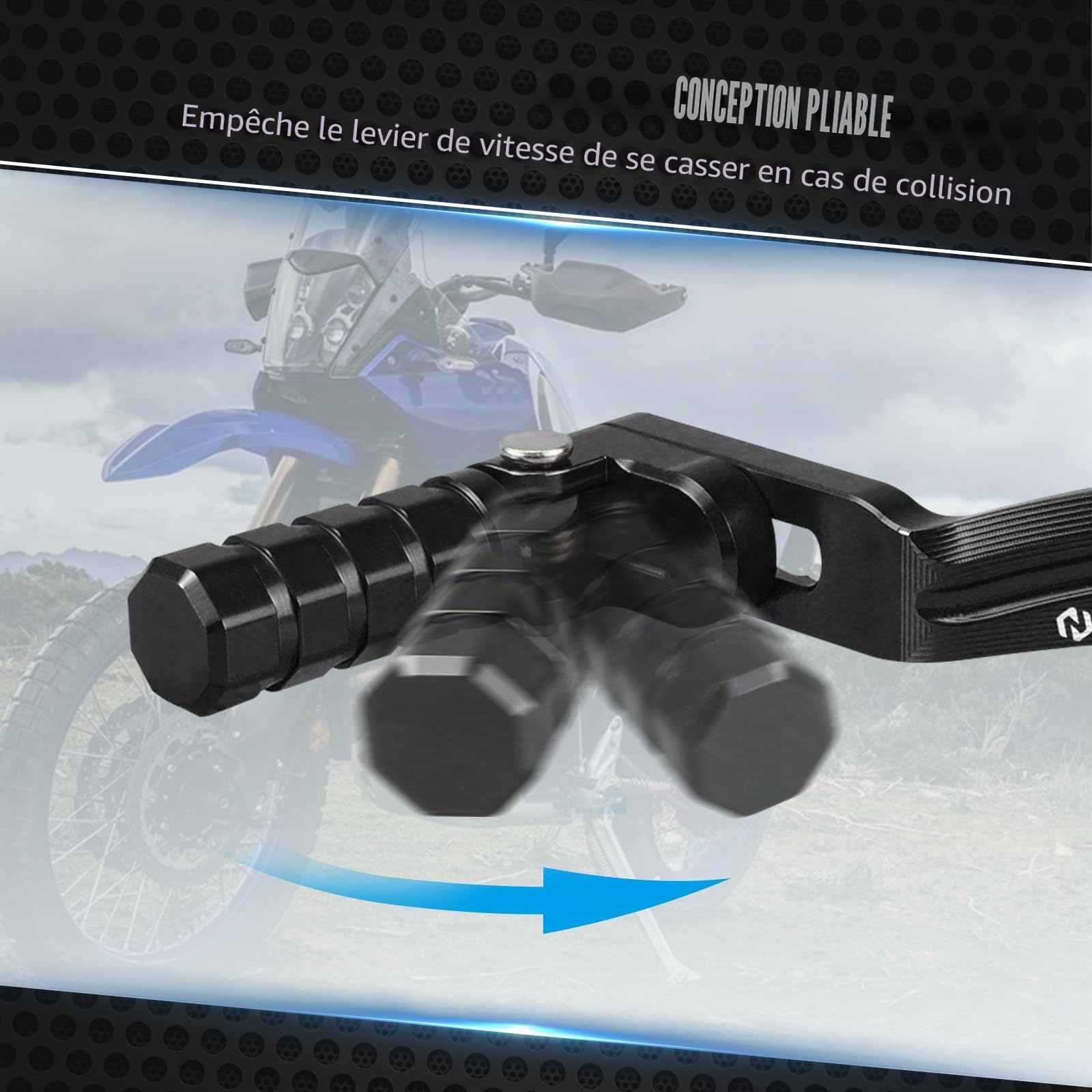 NICECNC Levier de Commande de Transmission en Aluminium Compatible avec Tenere 700/XTZ 700 2019-2024, Tenere 700 Rally Edition 2020-2024, usiné CNC, Noir