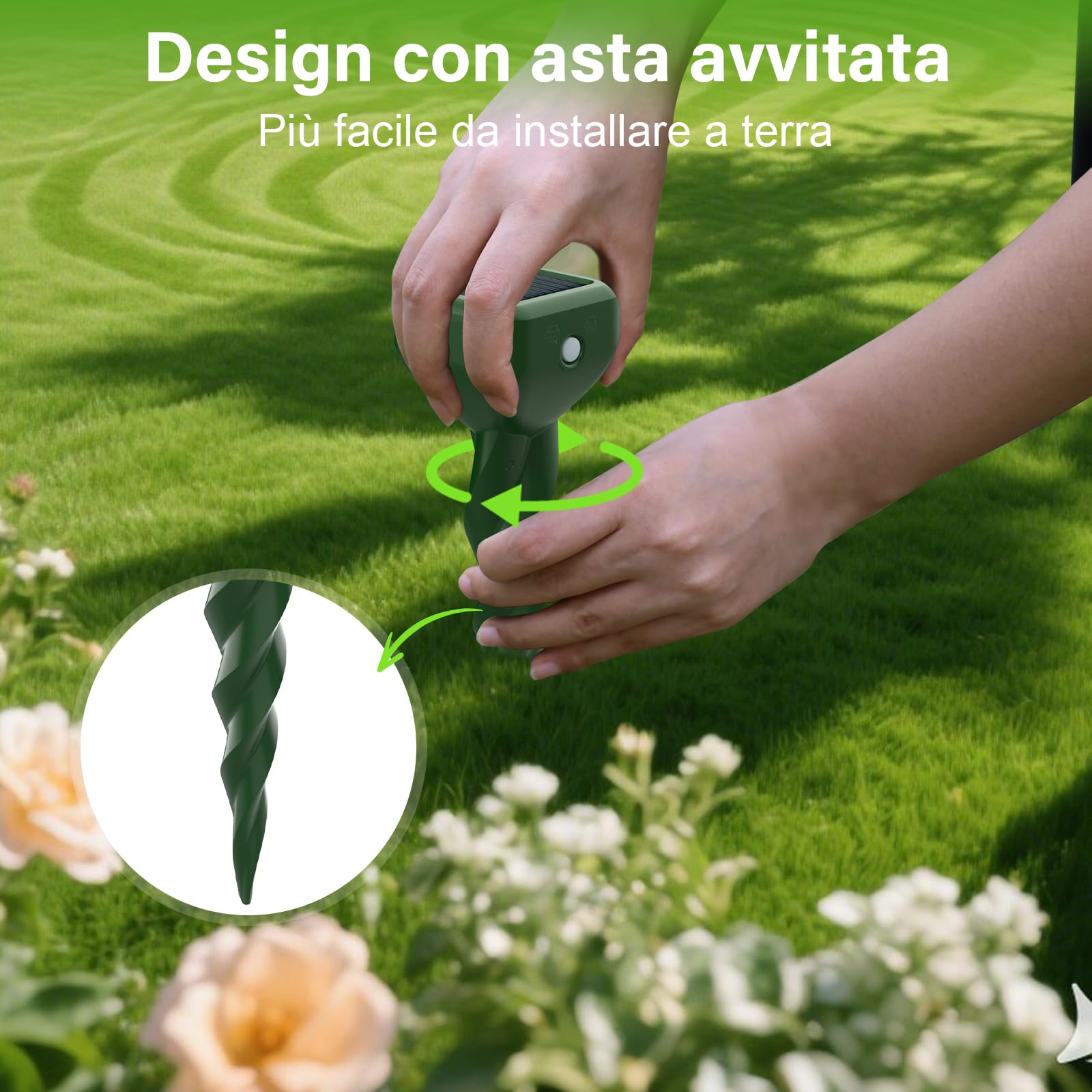 Dissuasori per Talpe, 2 Pezzi Dissuasore per Topi, Repellente per Topi, Scaccia Talpe per Scoiattoli di Terra, Serpenti, Visoni-Verde