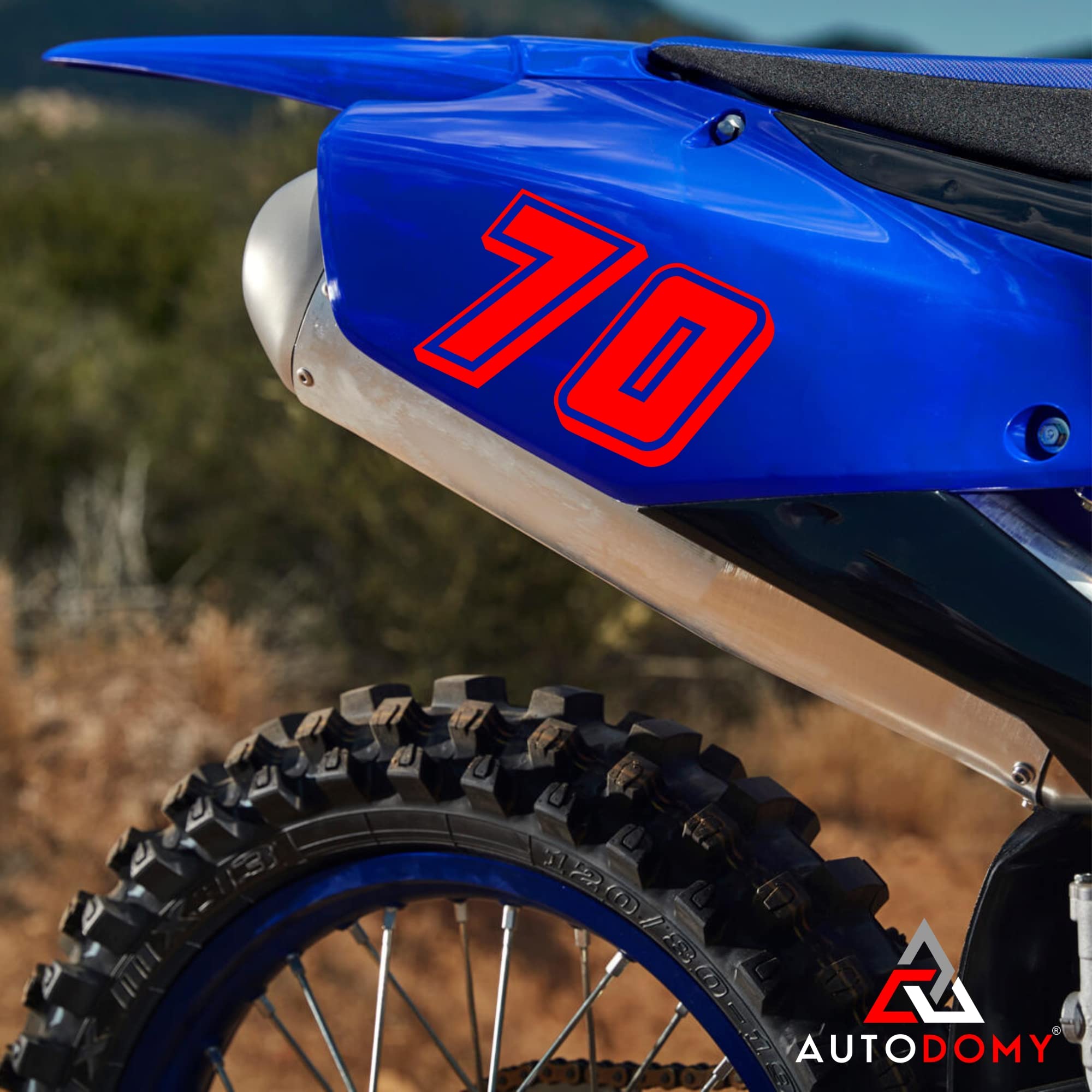 Autodomy Naklejki Motocross Numery Moto | Winyle na Motocykl Zestaw 10 Sztuk na Skuter Quad ATV Kaski (Czerwony)