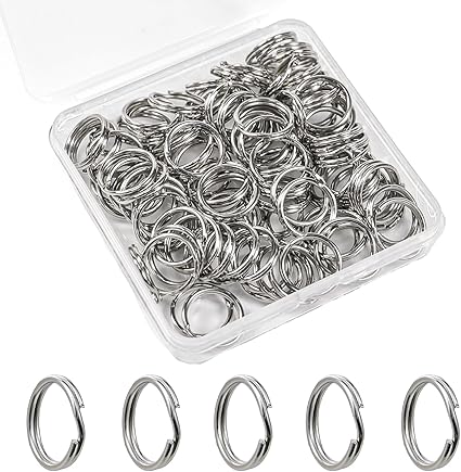 Amazon.com: 1/2'' 100PCS Small Split Key Rings for Keychains, Double ...