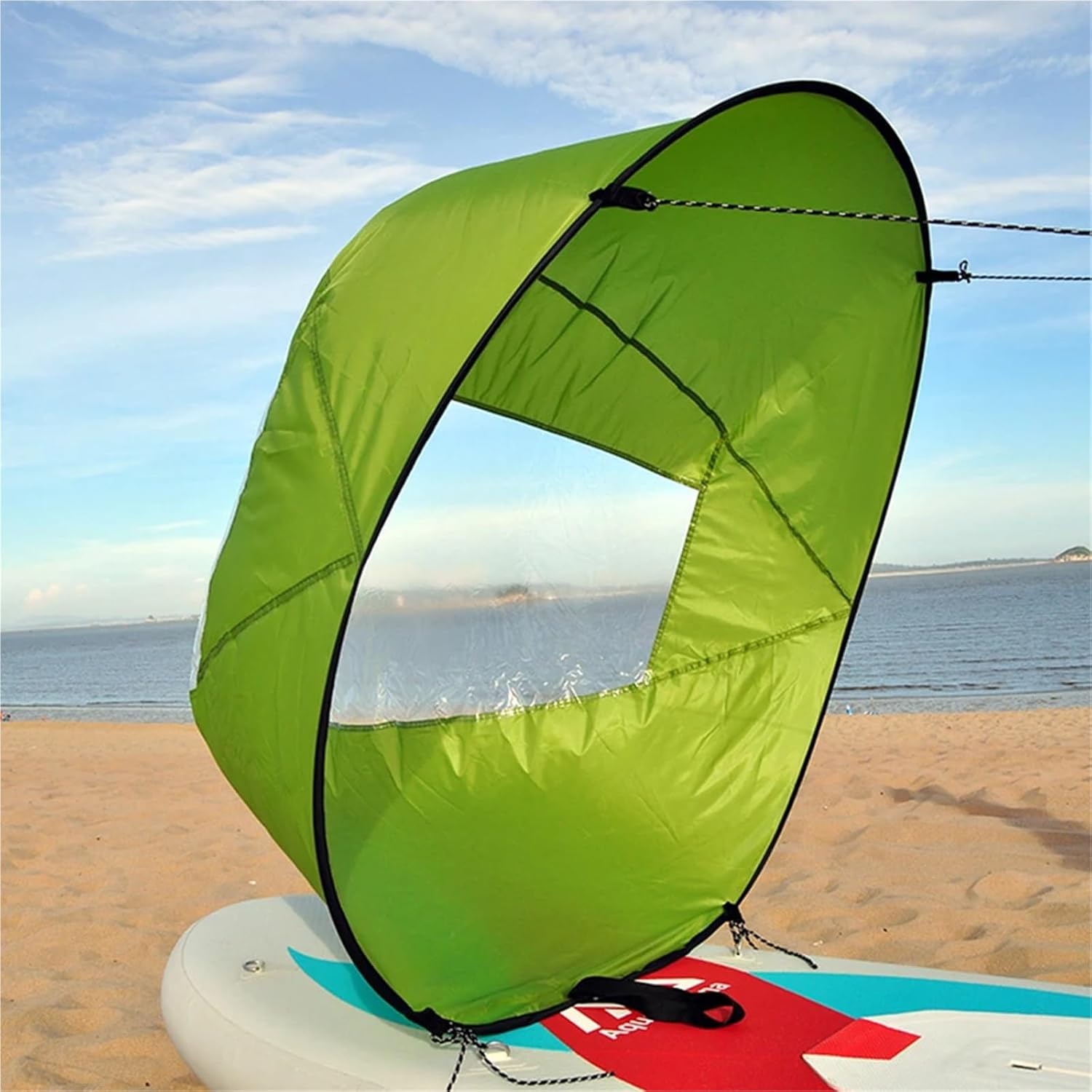 Kayak Wind Sail 46 inch Folding Kayak Wind Paddle Sailing Popup Board Sail Rowing Downwind Boat with Clear Window Accessories