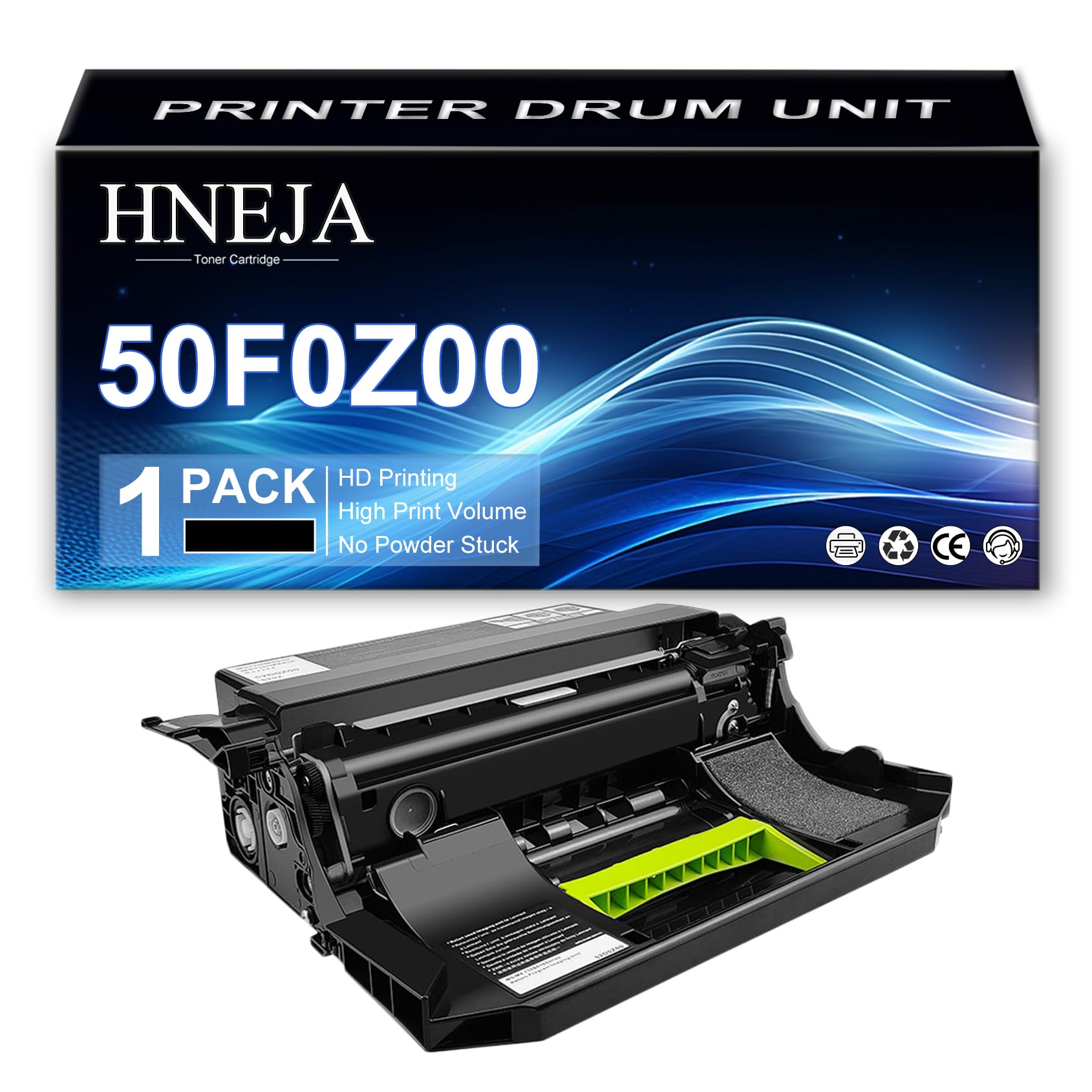 Unità Tamburo 50F0Z00 per Lexmark MS410dn MS510dn MS610de MX310dn MX410de MX611dte MS310d MS310dn MS312dn MX510de MX511de MX610de Stampante | Alta Capacità | 60000 Pagine,Black-1 Pack