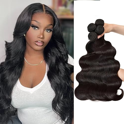 Miniatura 7 de 3 manojos de cabello humano brasileño ondulado, 100% sin procesar, extensiones de cabello humano virgen brasileño, color natural (18 20 22)