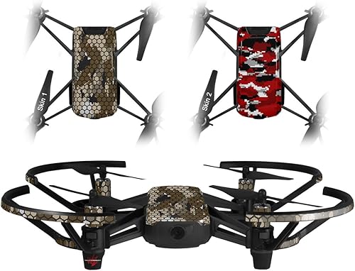 Skin Wrap 2 Pack para DJI Ryze Tello Drone hexagonal de malla de camuflaje 01 café Drone No Incluidas