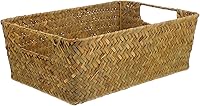 Vista 1 de COHEALI Cesta de escritorio de gran capacidad tejida a mano cestas de almacenamiento decorativas de paja