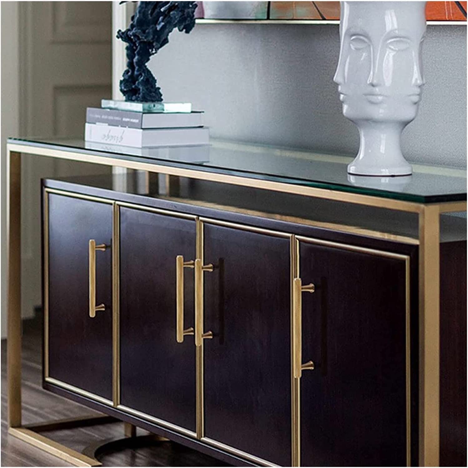 ブラック アルミニウム合金 家具ドアハンドル キッチンキャビネットハンドル 食器棚 ワードローブ ドア引き金具 1個(6825-ゴー キッチン キャビネットハンドル グレー 引き出しハンドル 2個パック ソリッドアルミニウム合金 | 陽極酸化処理済み表面 穴間隔: 3 Probrico ... 真鍮ゴールドプル食器棚ハンドルキャビネット収納ドア引き出し家具ハンドルハードウェア1個(Black S)