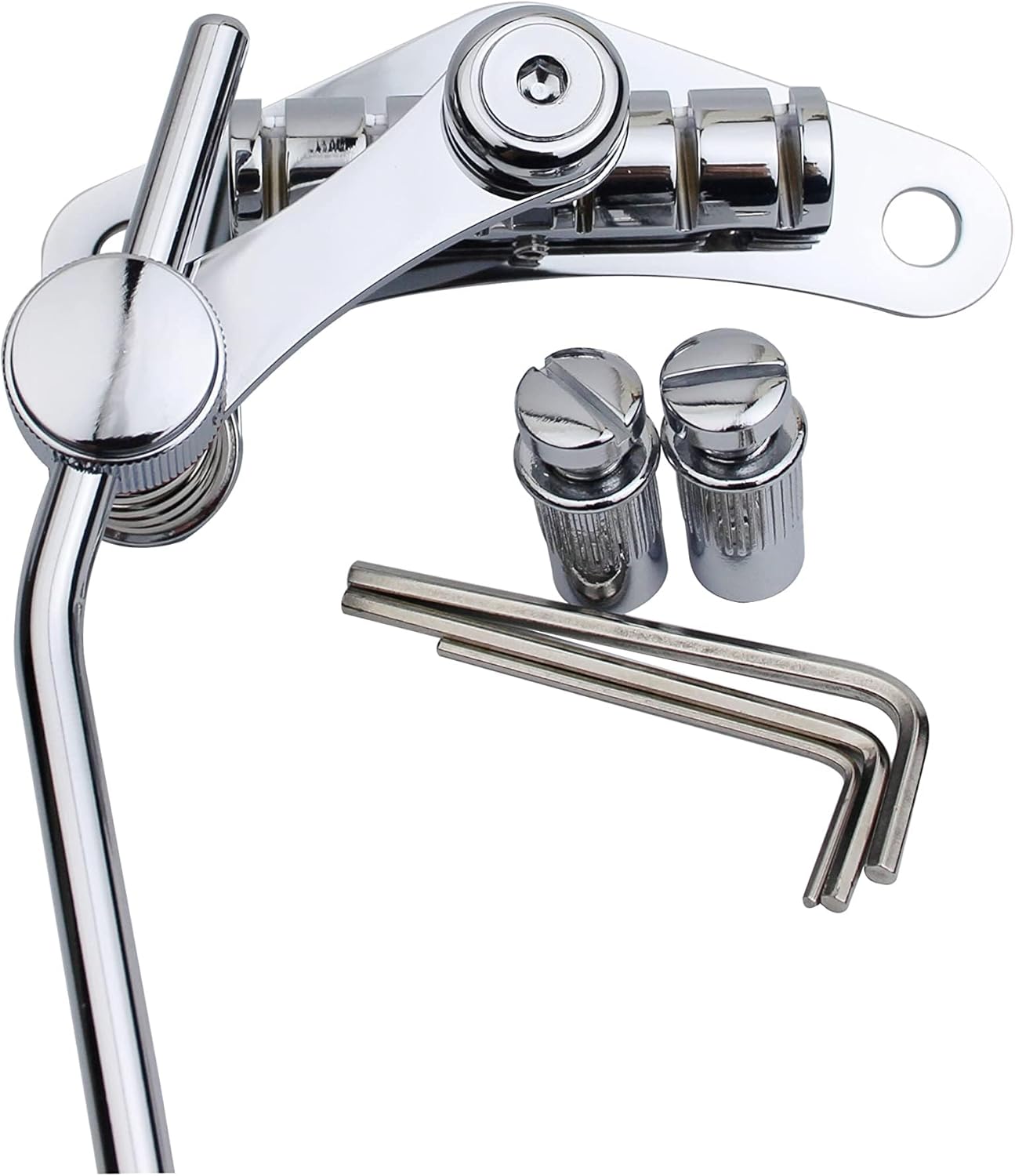Chrome Electric Guitar Bridge Vibrato Tailpiece Tremolo System,Tune-O-Matic Style Guitar Bridge for LP SG Style Guitar Vibrato System with Hardware Kit