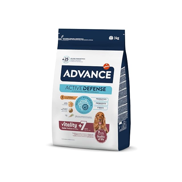 Advance - Pienso para perros sénior +7 años Advance Vitality Medium pollo y arroz